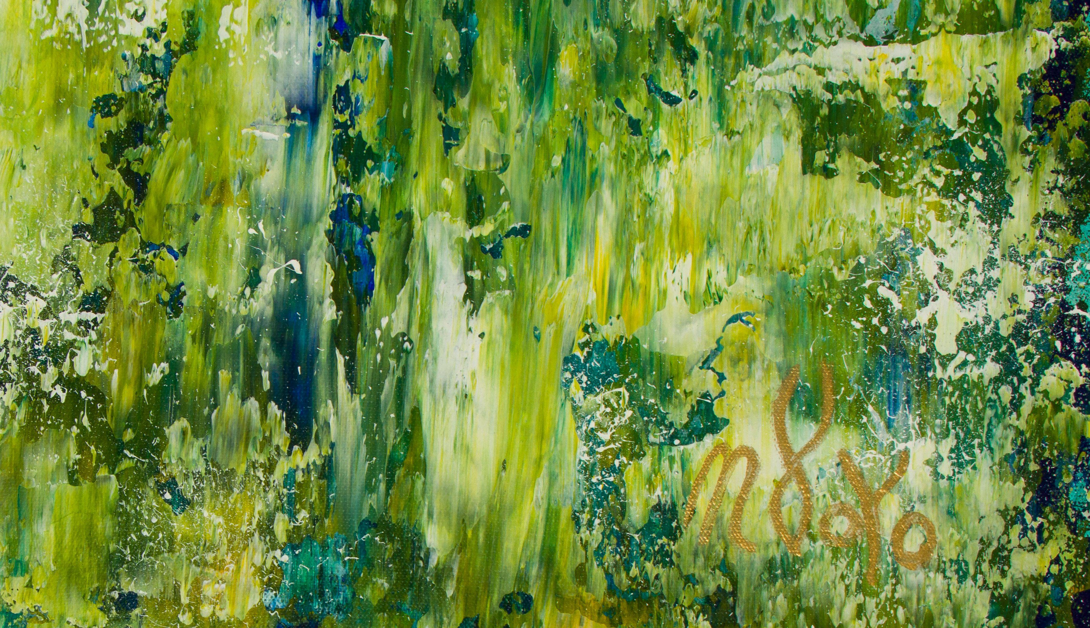Foresta e scie luminose, Pittura, Acrilico su tela - Painting Astratto di Nestor Toro