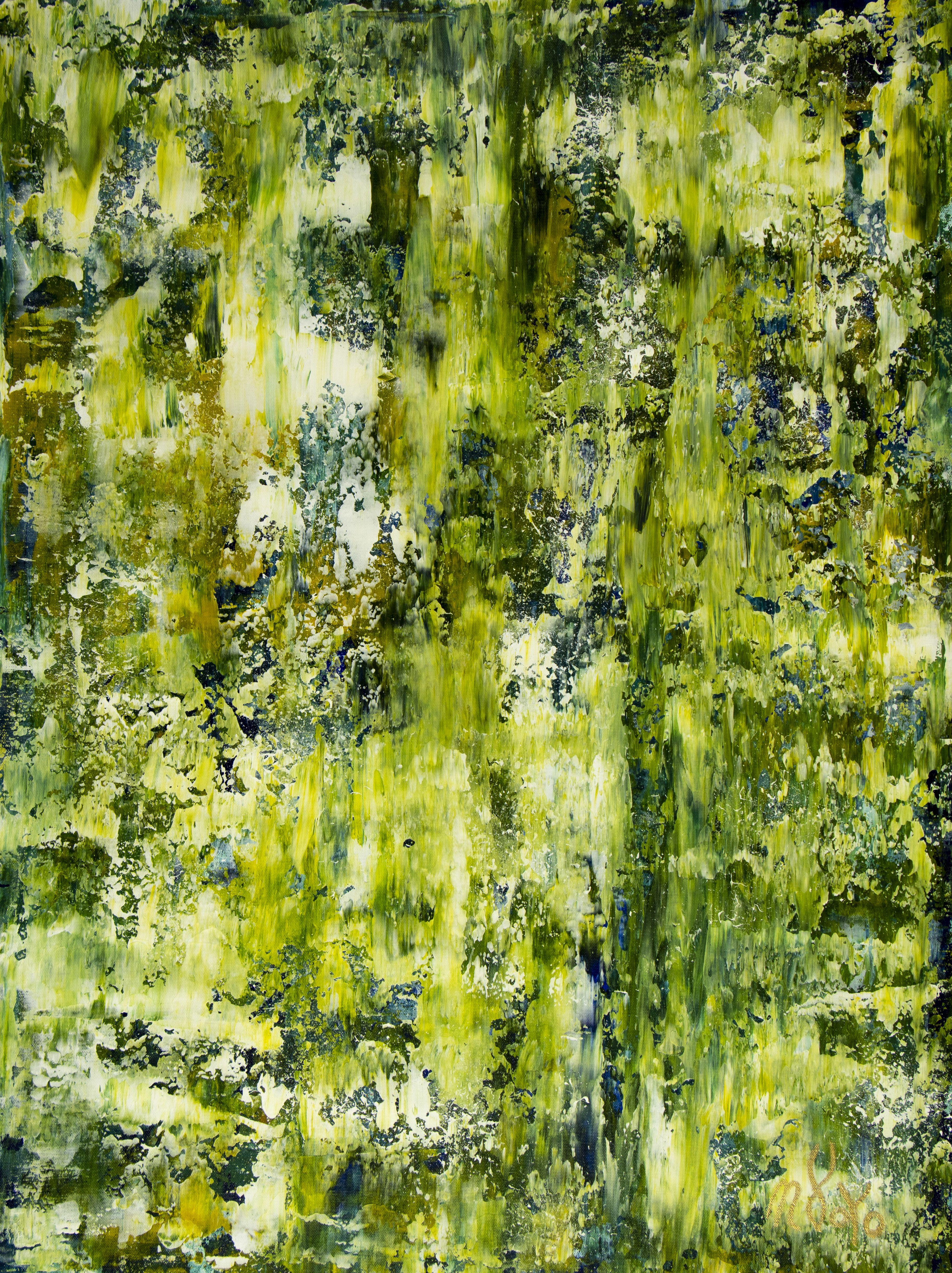 Abstract Painting di Nestor Toro - Foresta e scie luminose, Pittura, Acrilico su tela