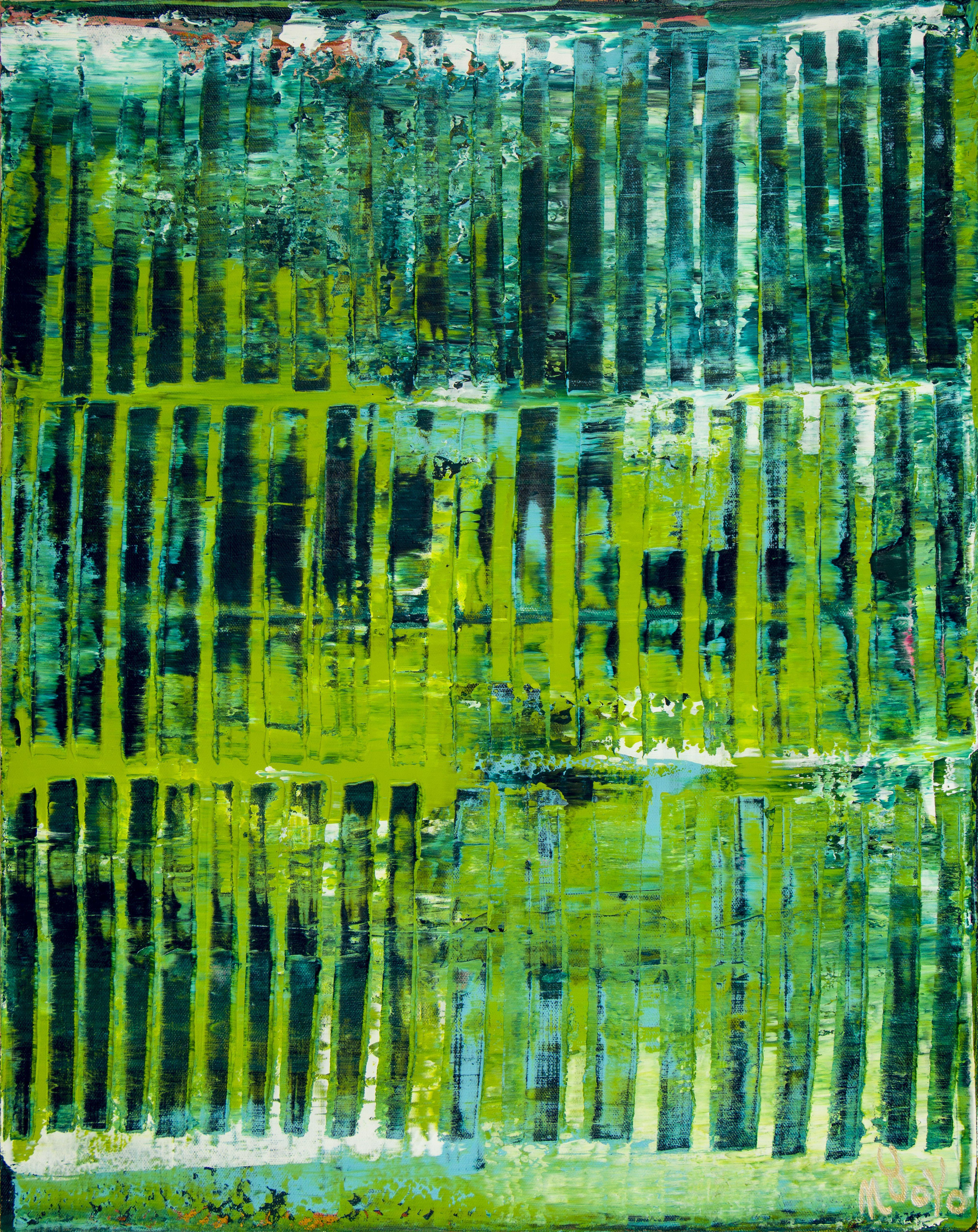 Nestor Toro Abstract Painting – Forest Mirrors and Light 2, Gemälde, Acryl auf Leinwand