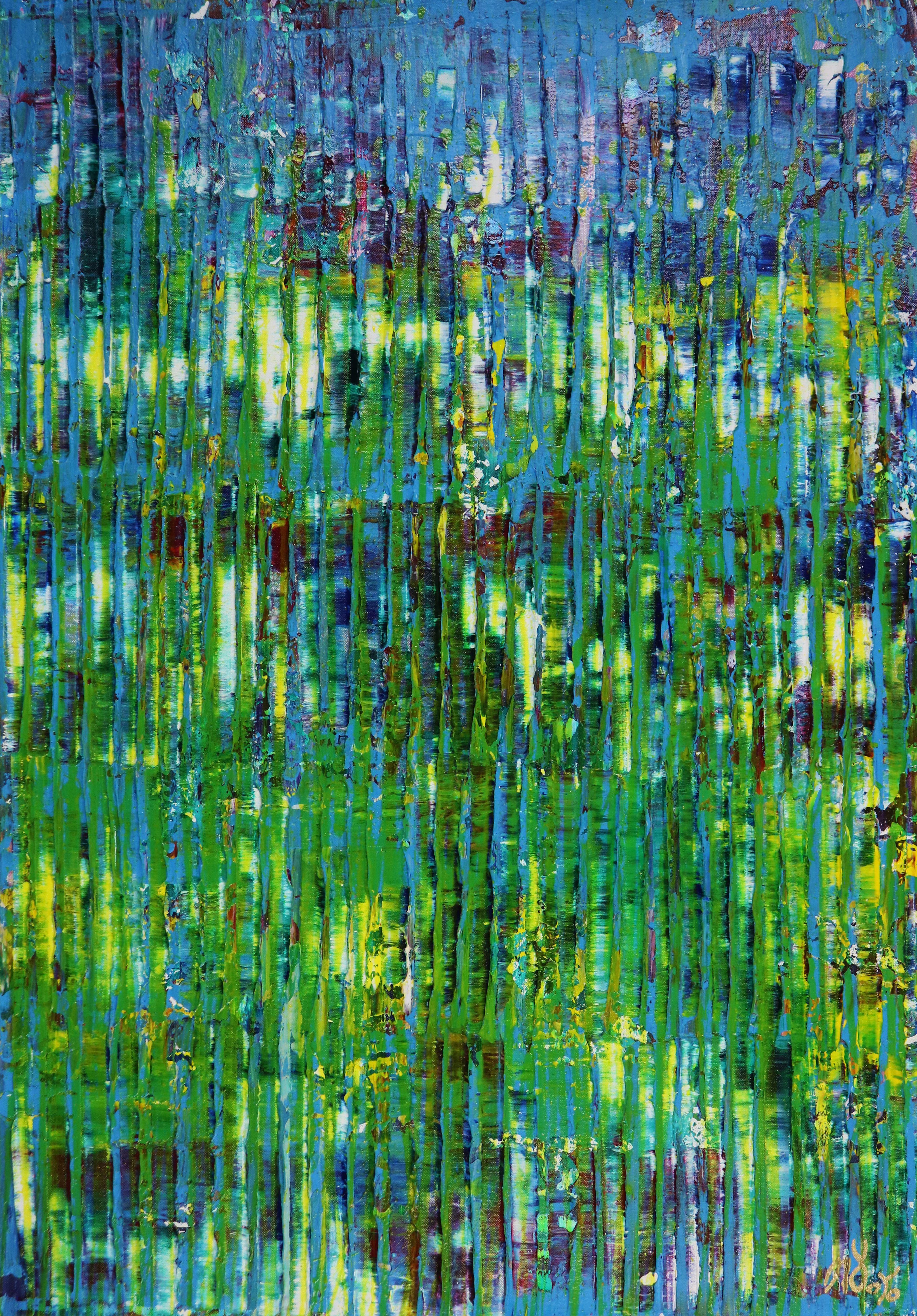 Abstract Painting Nestor Toro - Remémoration de la forêt, peinture, acrylique sur toile