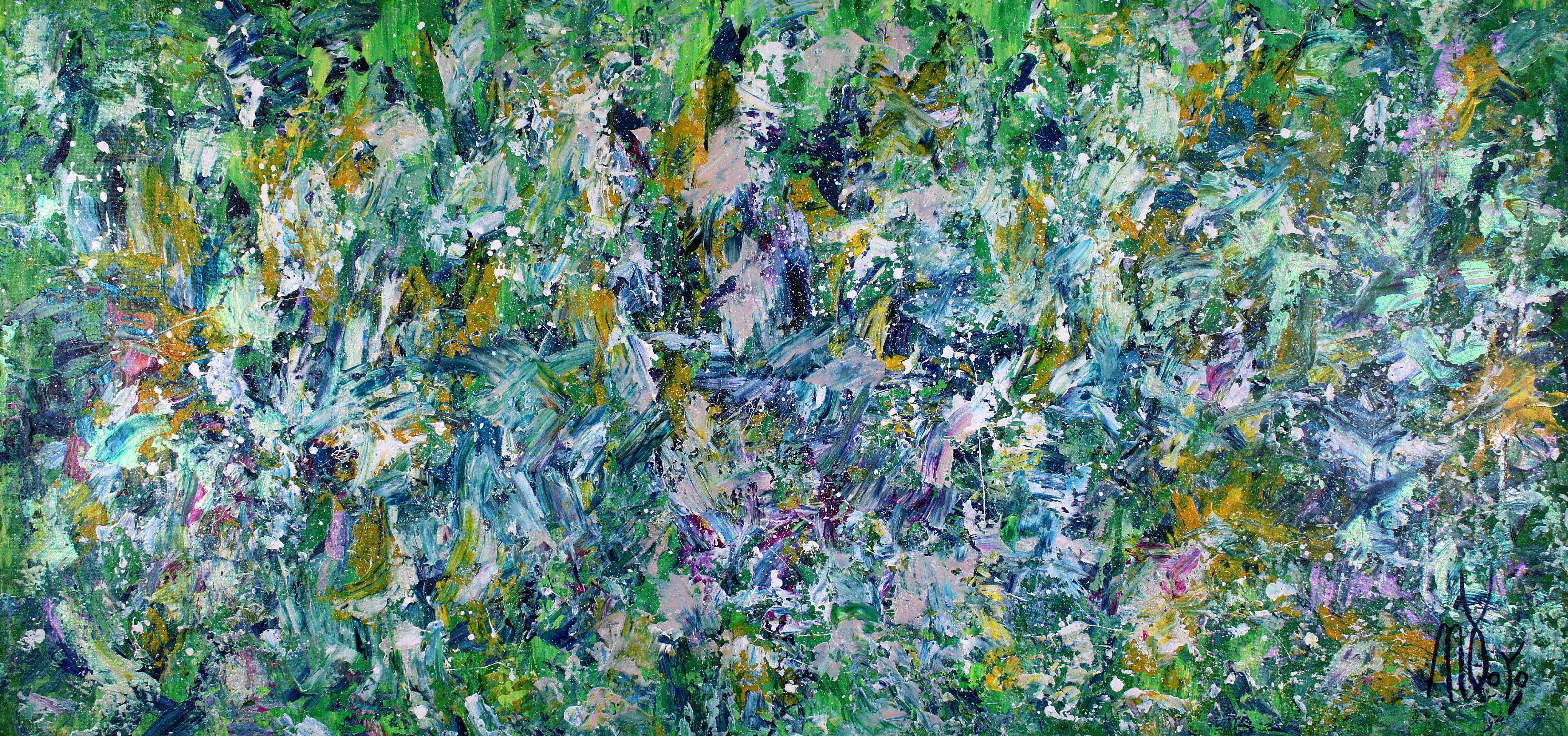 Nestor Toro Abstract Painting - Forest solitude, Painting, Acrylic on Canvas