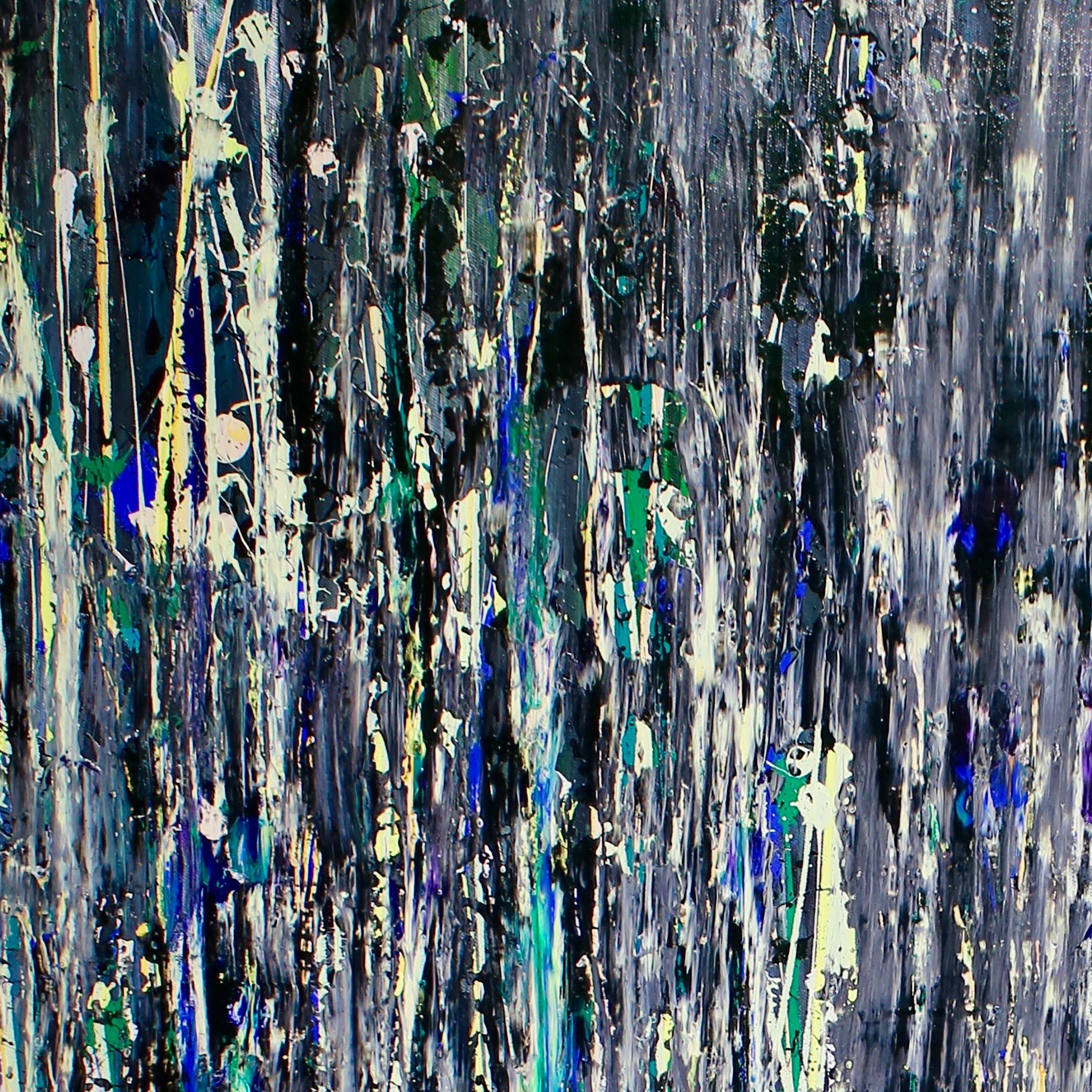 Frecuencias en la oscuridad, Pintura, Acrílico sobre lienzo - Painting Abstracto de Nestor Toro