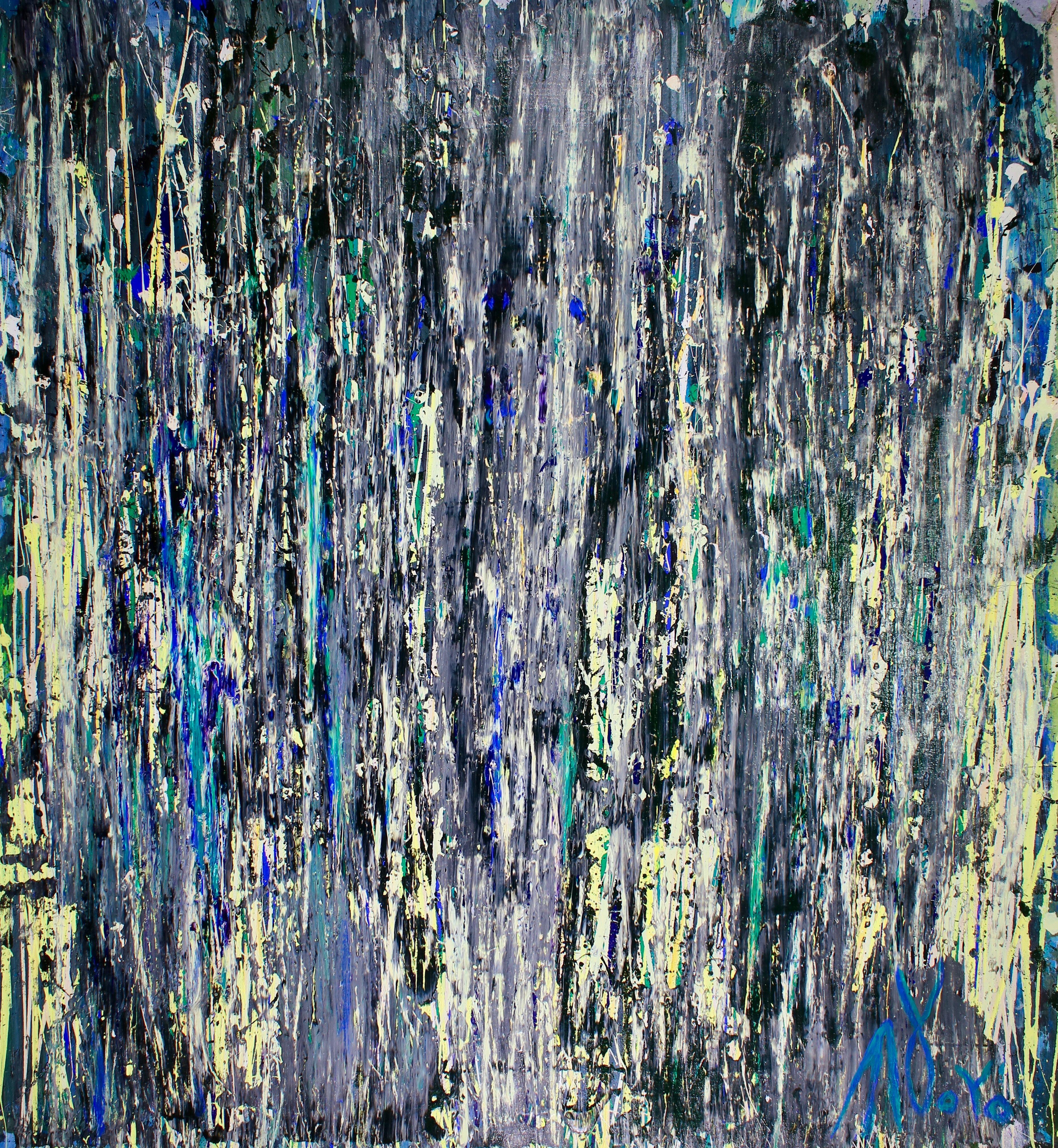 Abstract Painting de Nestor Toro - Frecuencias en la oscuridad, Pintura, Acrílico sobre lienzo
