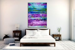 Frozen Turquoise (Purple Colorfield) (2016), Painting, Acrylic on Canvas