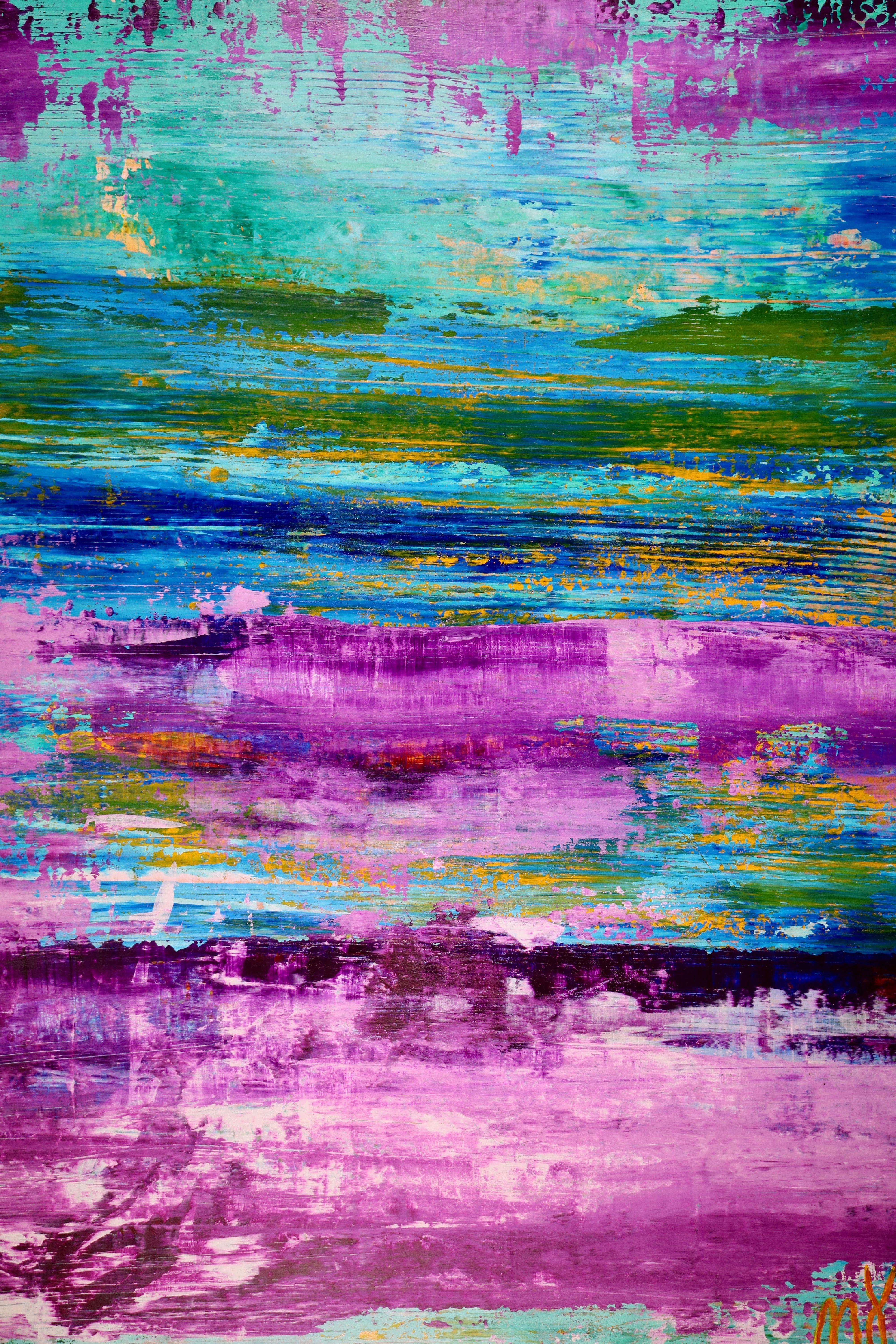Frozen Turquoise (Purple Colorfield) (2016), Painting, Acrylic on Canvas For Sale 2