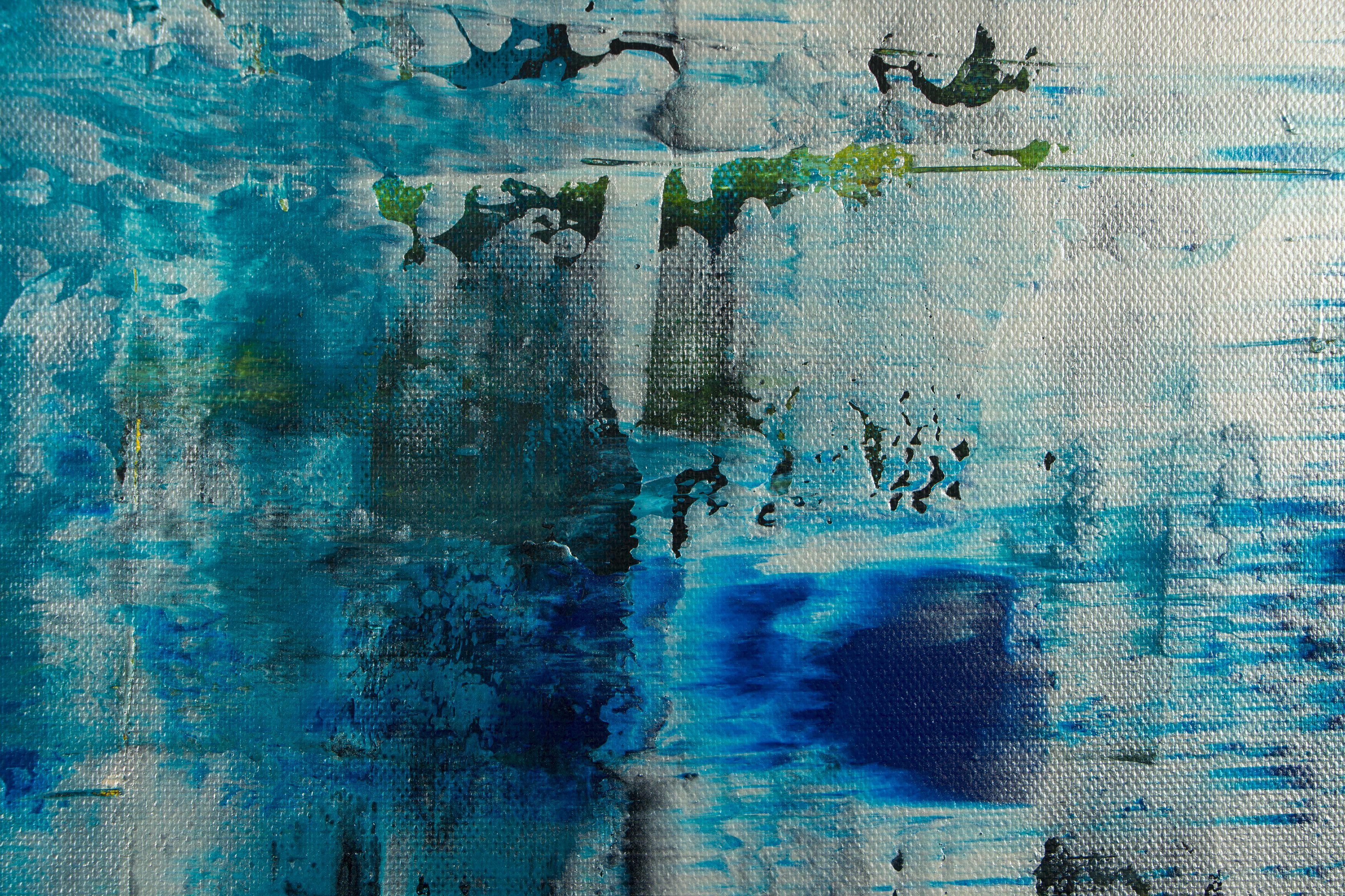 Frozen Waterflow (Ice ponds), Painting, Acrylic on Canvas For Sale 1