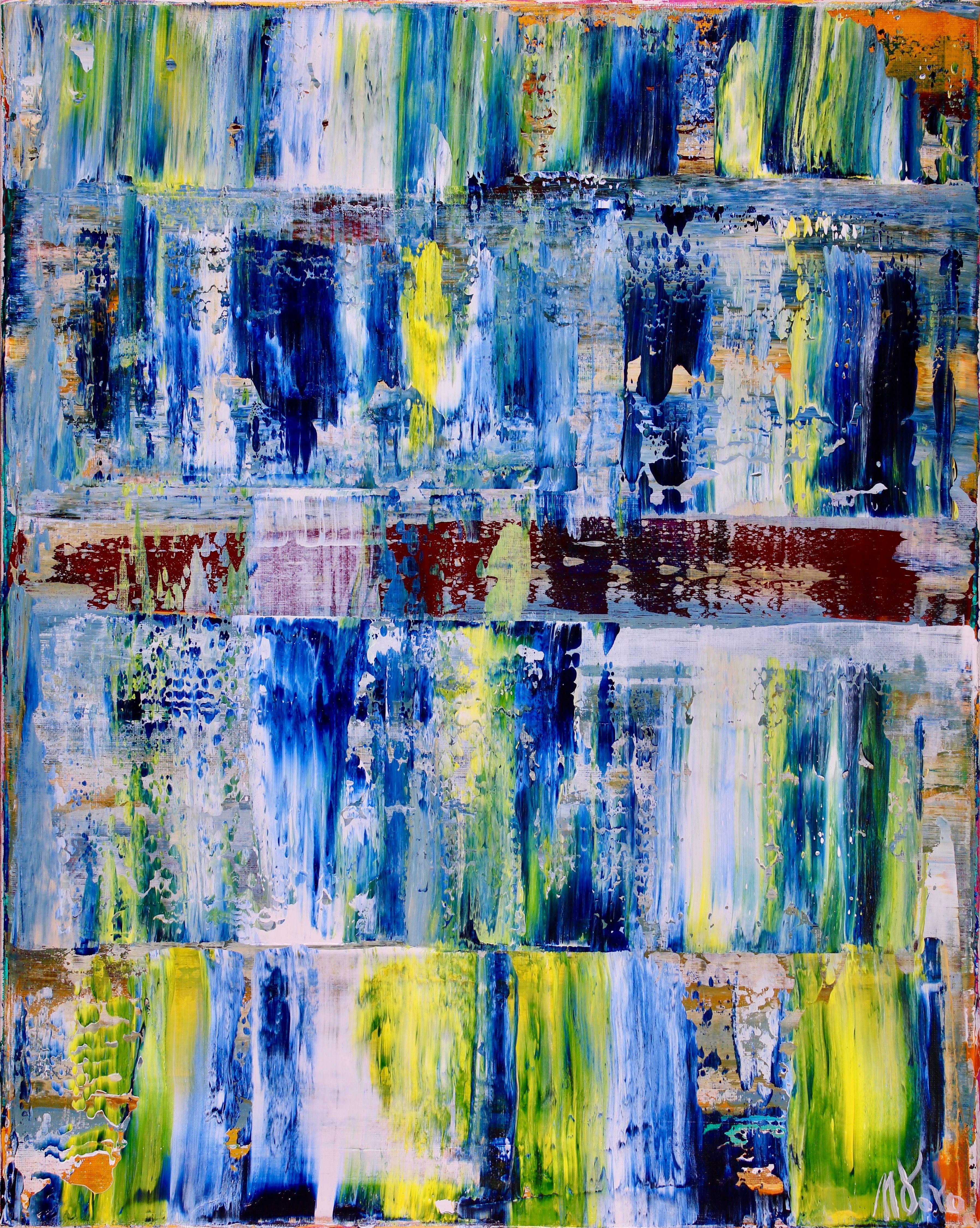 Nestor Toro Abstract Painting – Fusion Particles 2, Gemälde, Acryl auf Leinwand