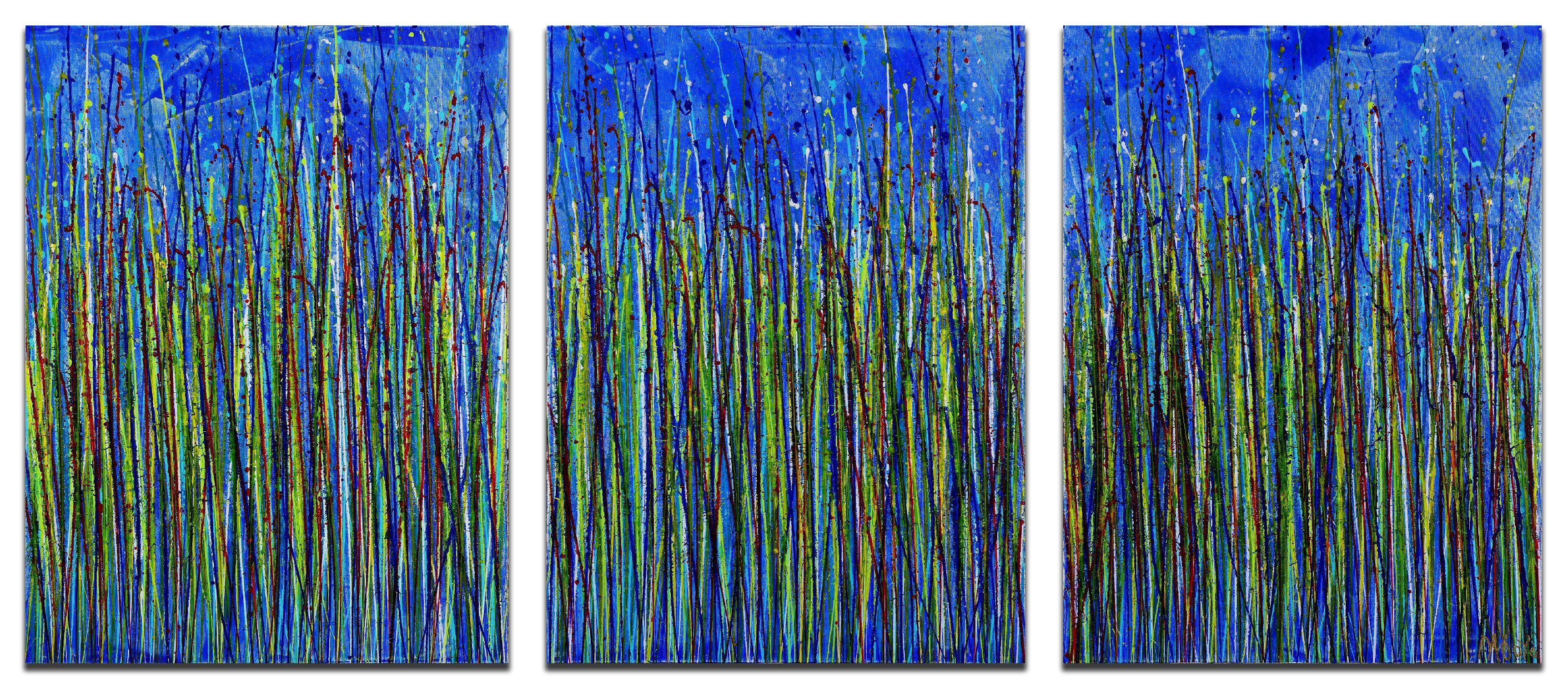 Giardino in blu, Pittura, Acrilico su tela - Painting di Nestor Toro