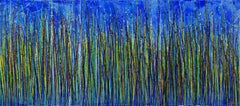 Garden in Blue Mood, Painting, Acrylic on Canvas