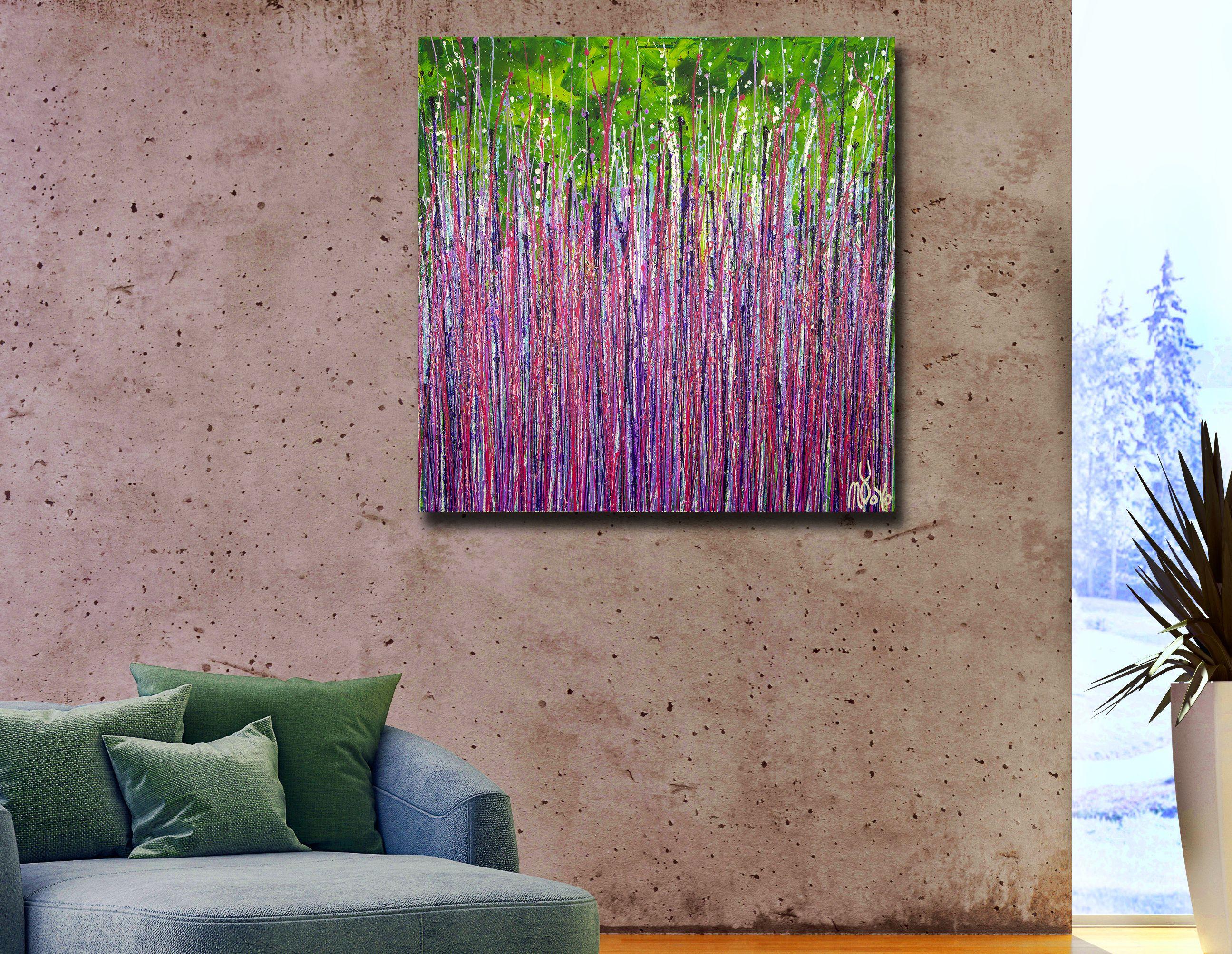 Jardín en movimiento 3, Pintura, Acrílico sobre lienzo en venta 2