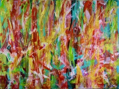 Gestural Color Splash, Painting, Acrylic on Canvas