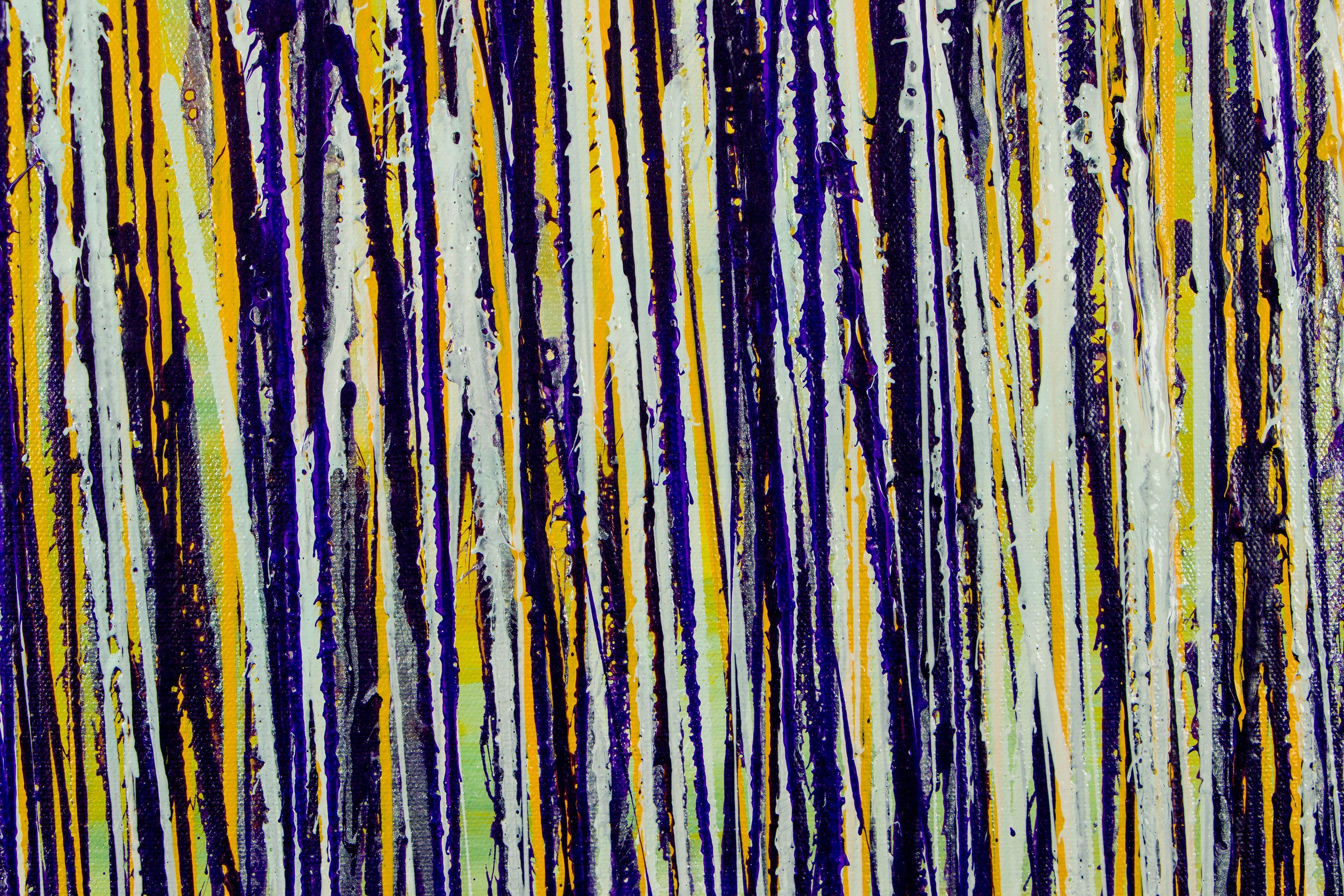 Jardin verdoyant (réflections violettes et jaunes), peinture, acrylique sur toile - Abstrait Painting par Nestor Toro