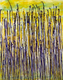 Glare garden (Purple and yellow reflections), Painting, Acrylic on Canvas