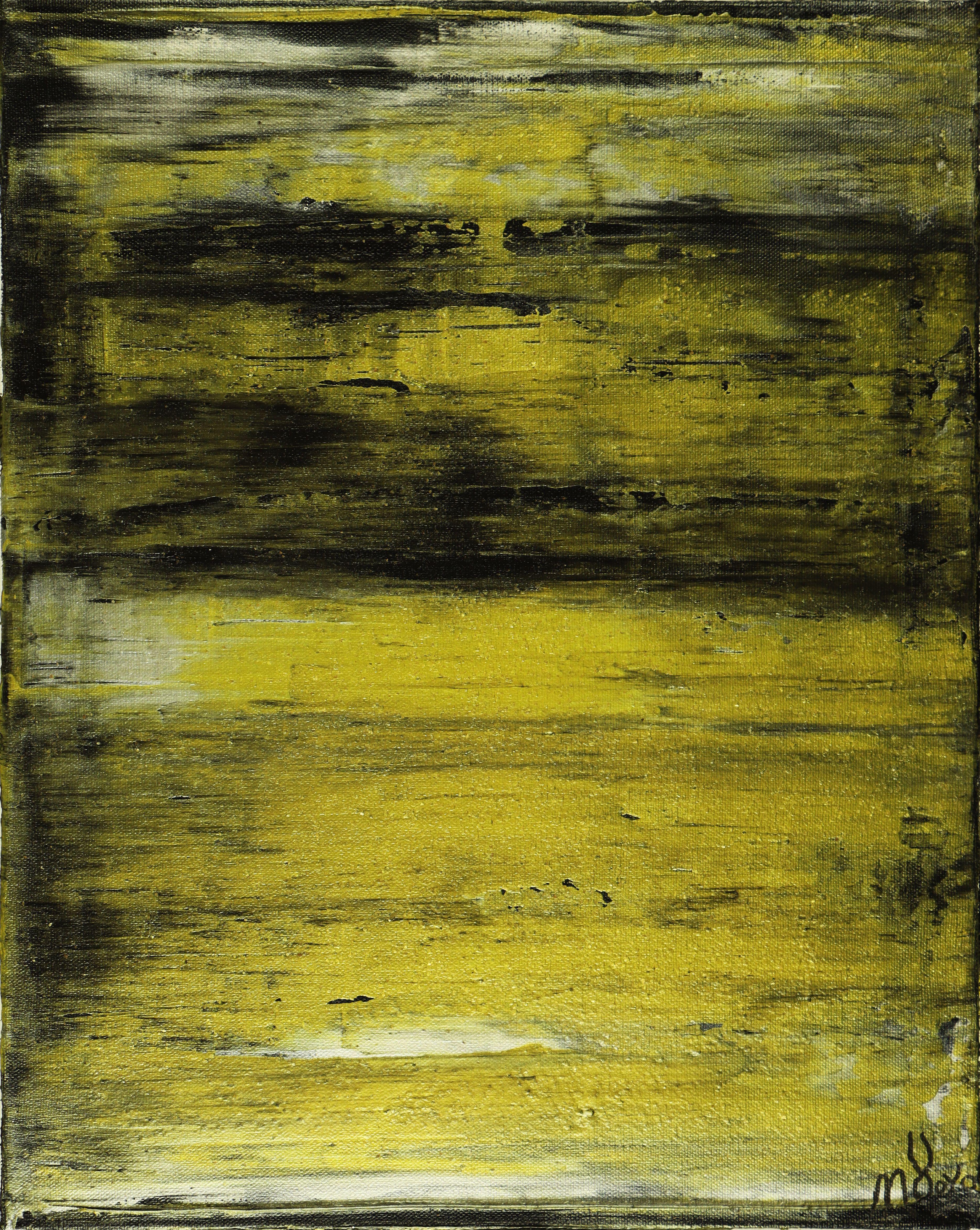 Goldenes Sand Terrain, Gemälde, Acryl auf Leinwand (Braun), Abstract Painting, von Nestor Toro