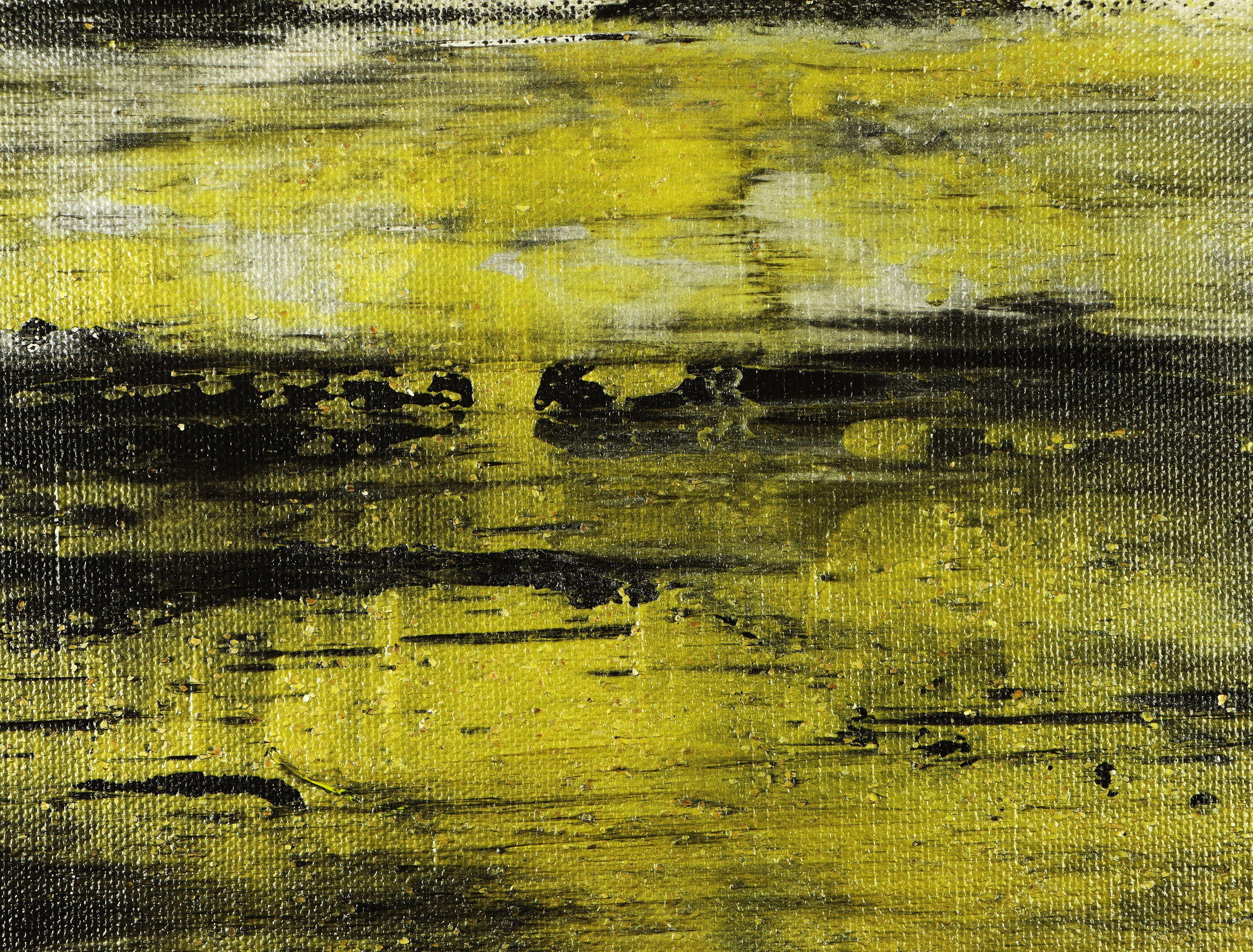 Golden sand terrain, Painting, Acrylic on Canvas For Sale 1