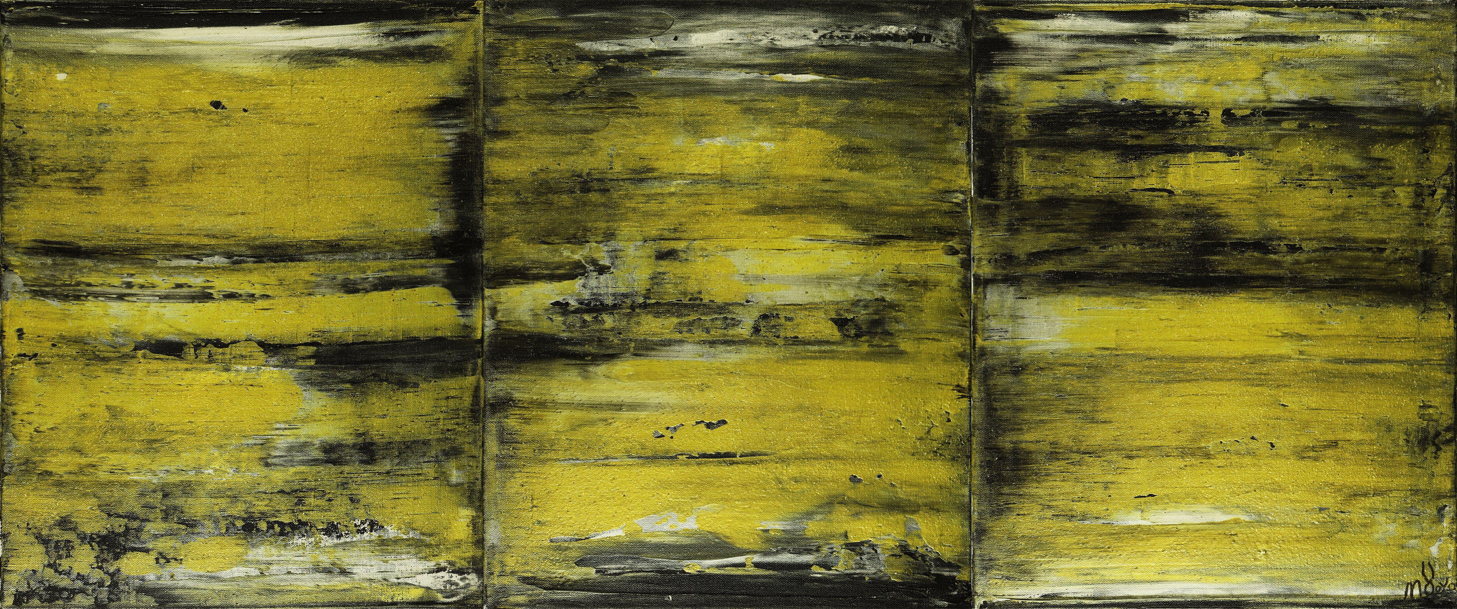Nestor Toro Abstract Painting – Goldenes Sand Terrain, Gemälde, Acryl auf Leinwand