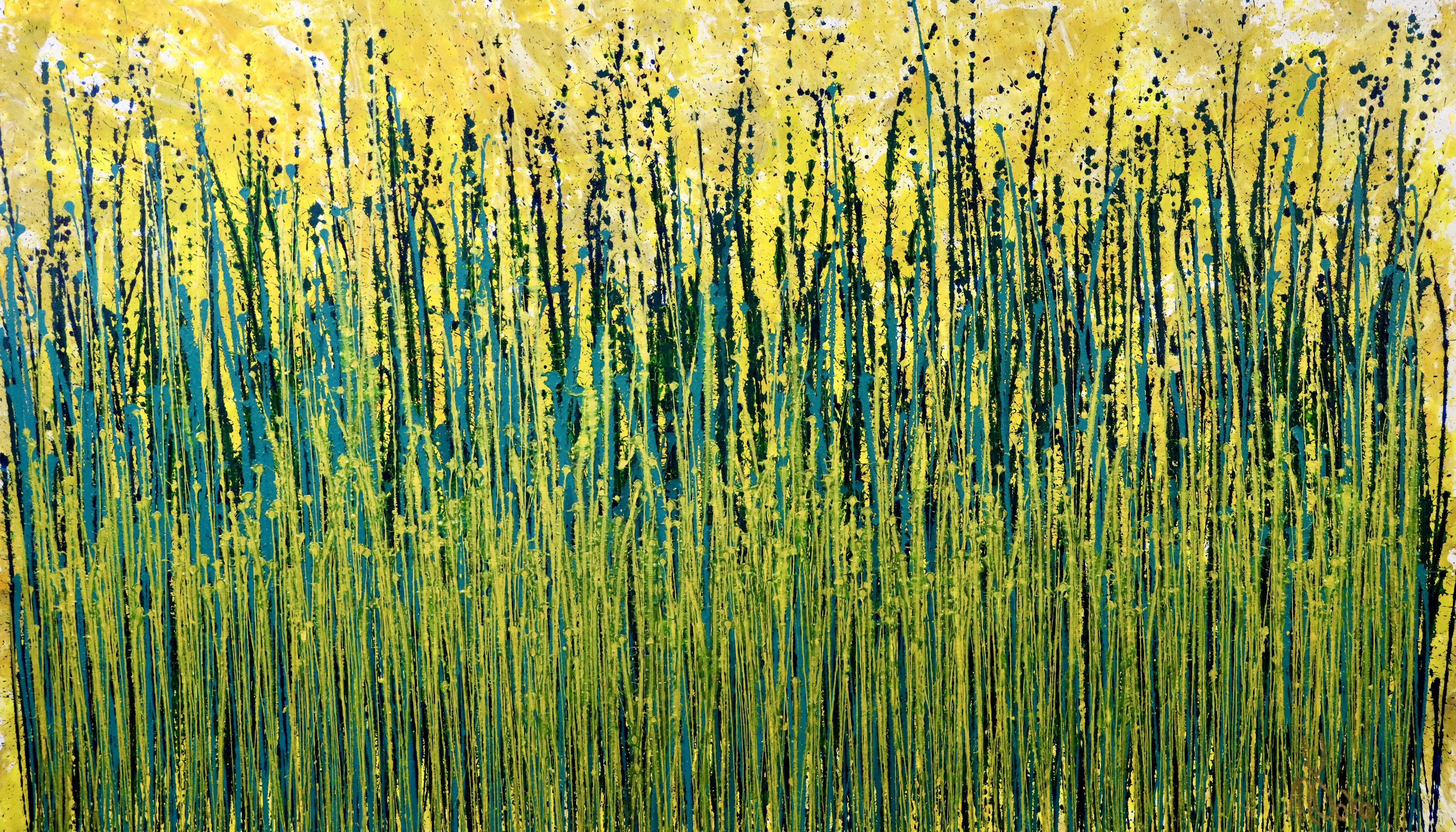 Golden vernal garden, Painting, Acrylic on Canvas 2