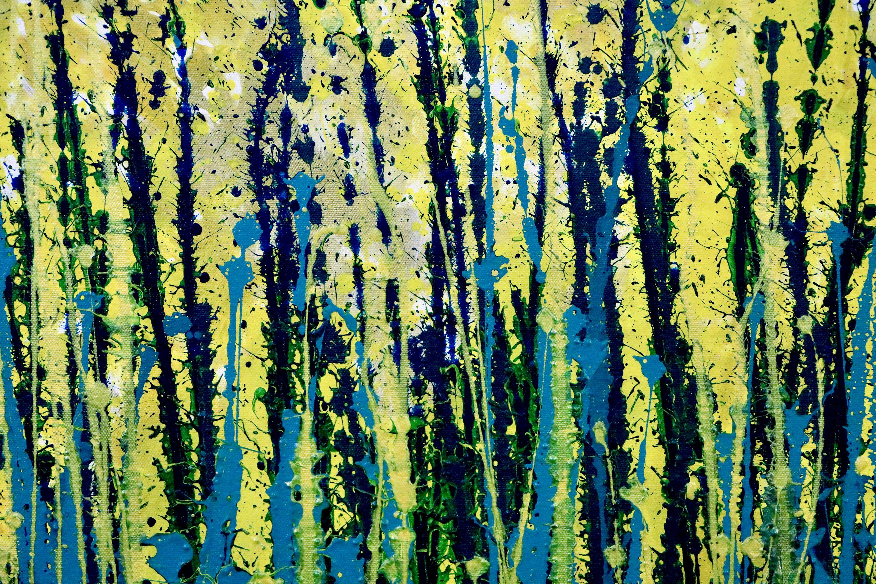 Golden vernal garden, Painting, Acrylic on Canvas 3