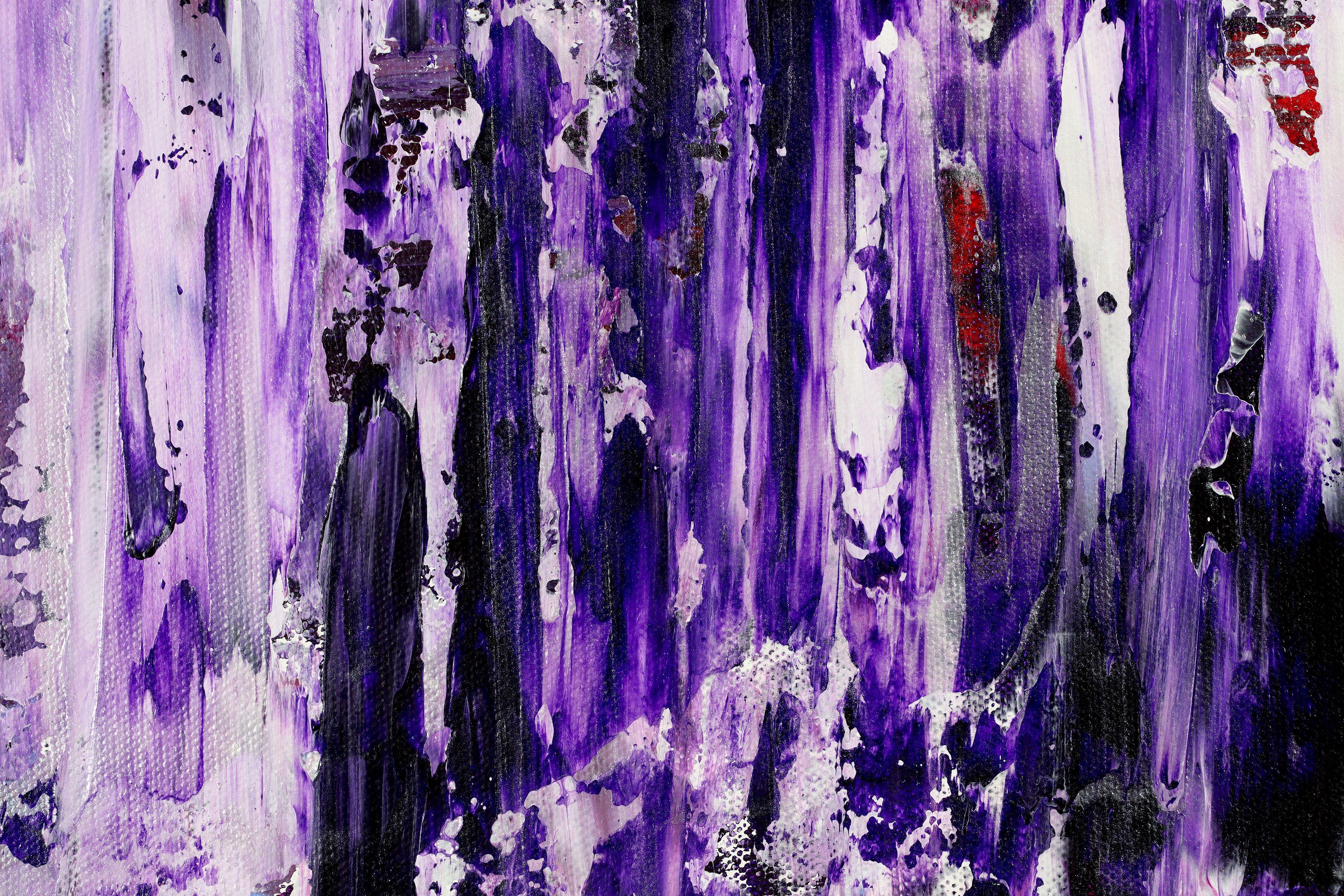 Good Fortune, Painting, Acrylic on Canvas - Purple Abstract Painting by Nestor Toro