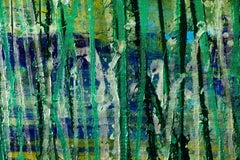 Green forest (Silver lights intrusions), Painting, Acrylic on Canvas