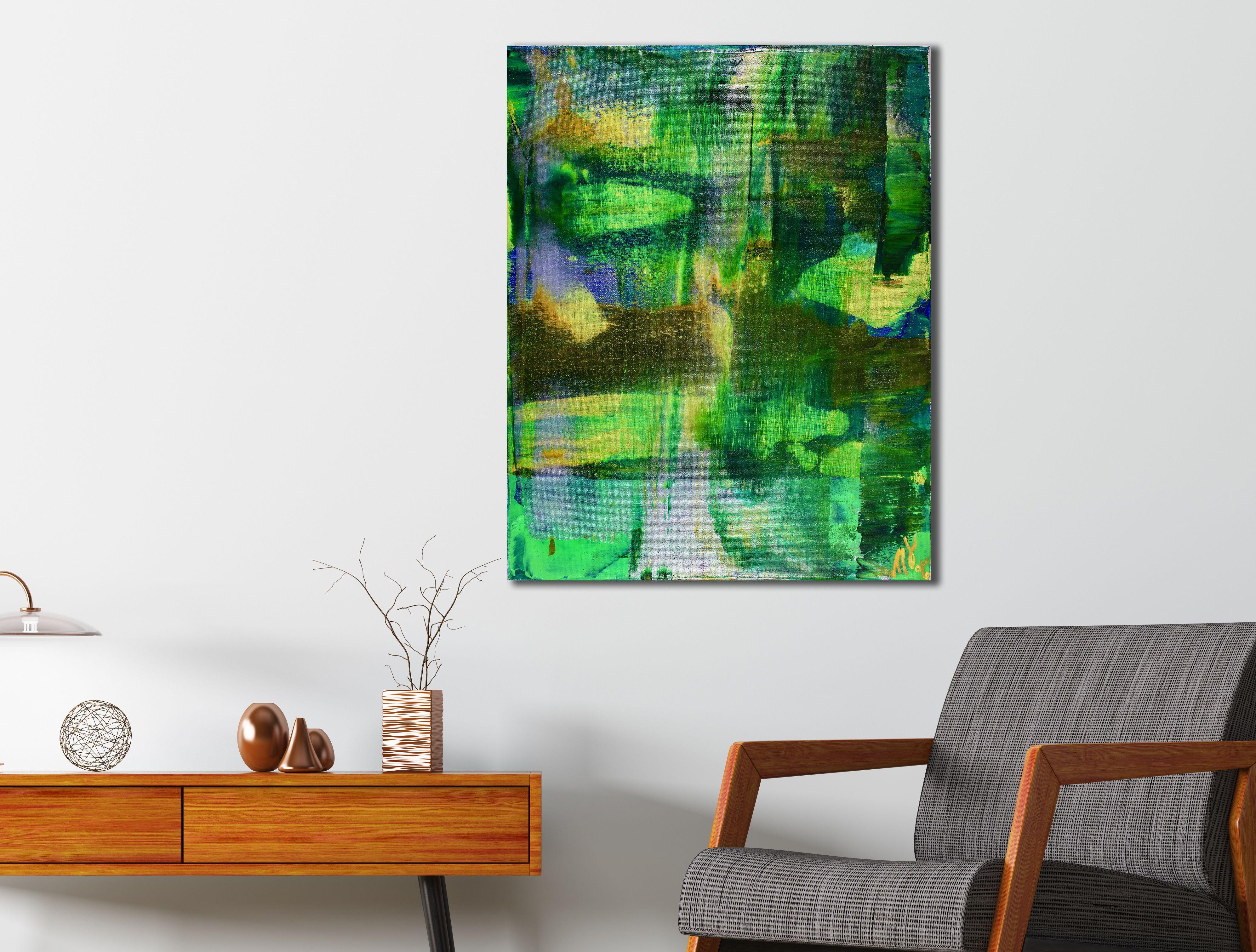 Fusión verde, Pintura, Acrílico sobre lienzo - Abstract Painting Verde de Nestor Toro