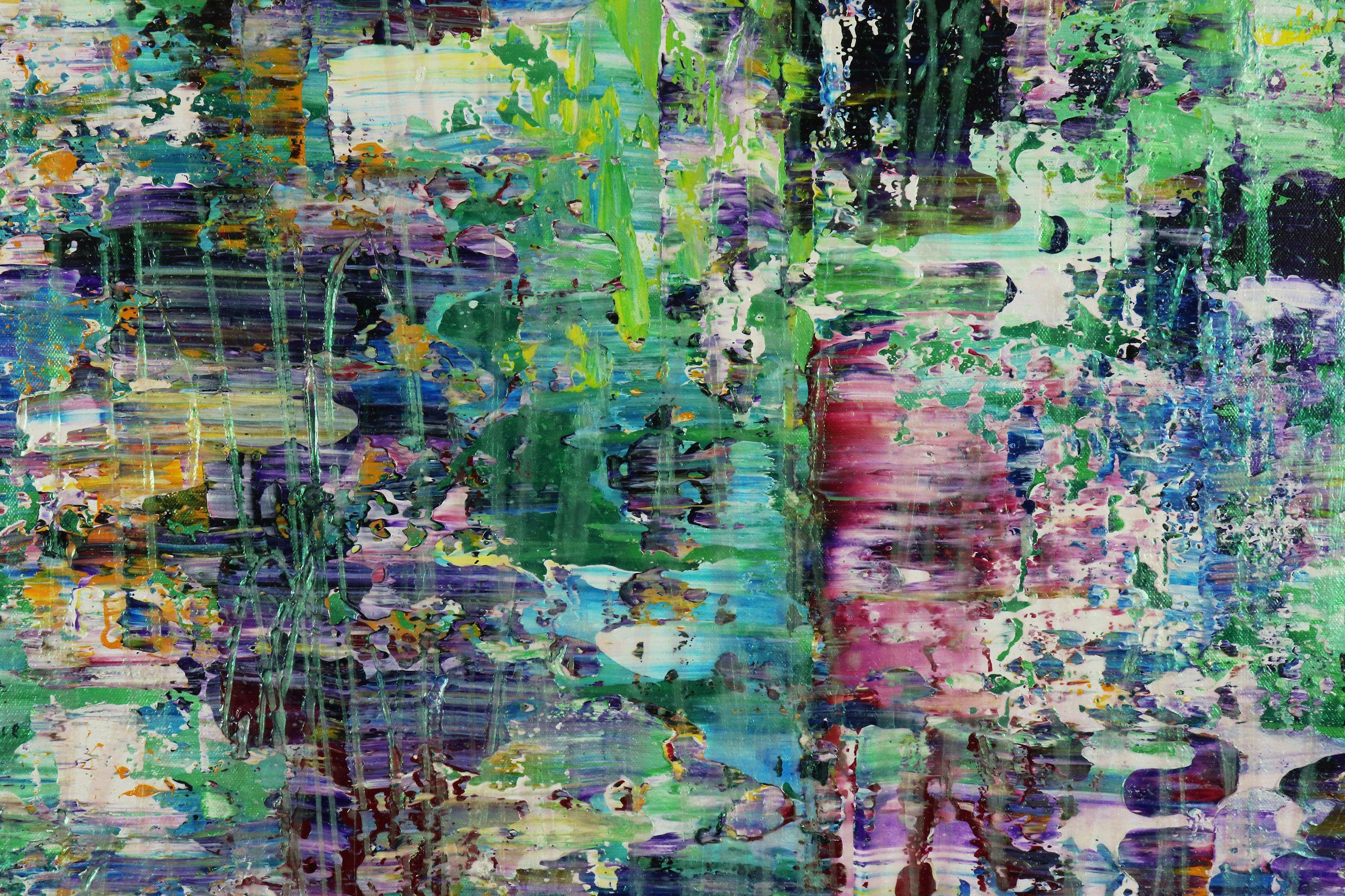 Grüne Brechungen (Kristallkern) 2, Gemälde, Acryl auf Leinwand (Abstrakt), Painting, von Nestor Toro