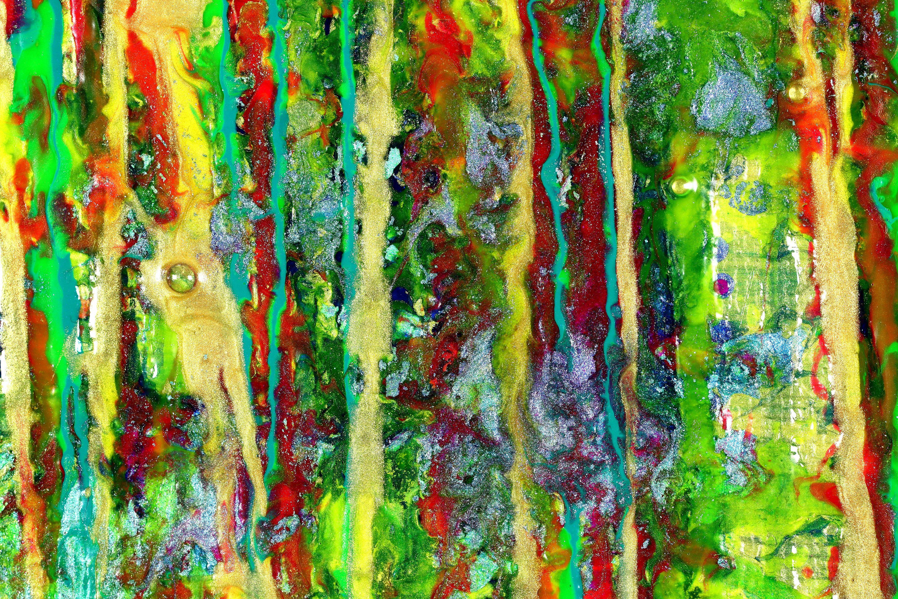 Grüner Wald (grüner Wald), Gemälde, Acryl auf Leinwand im Angebot 1