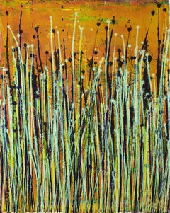 Hazel Sky (Glowing grass), Painting, Acrylic on Canvas