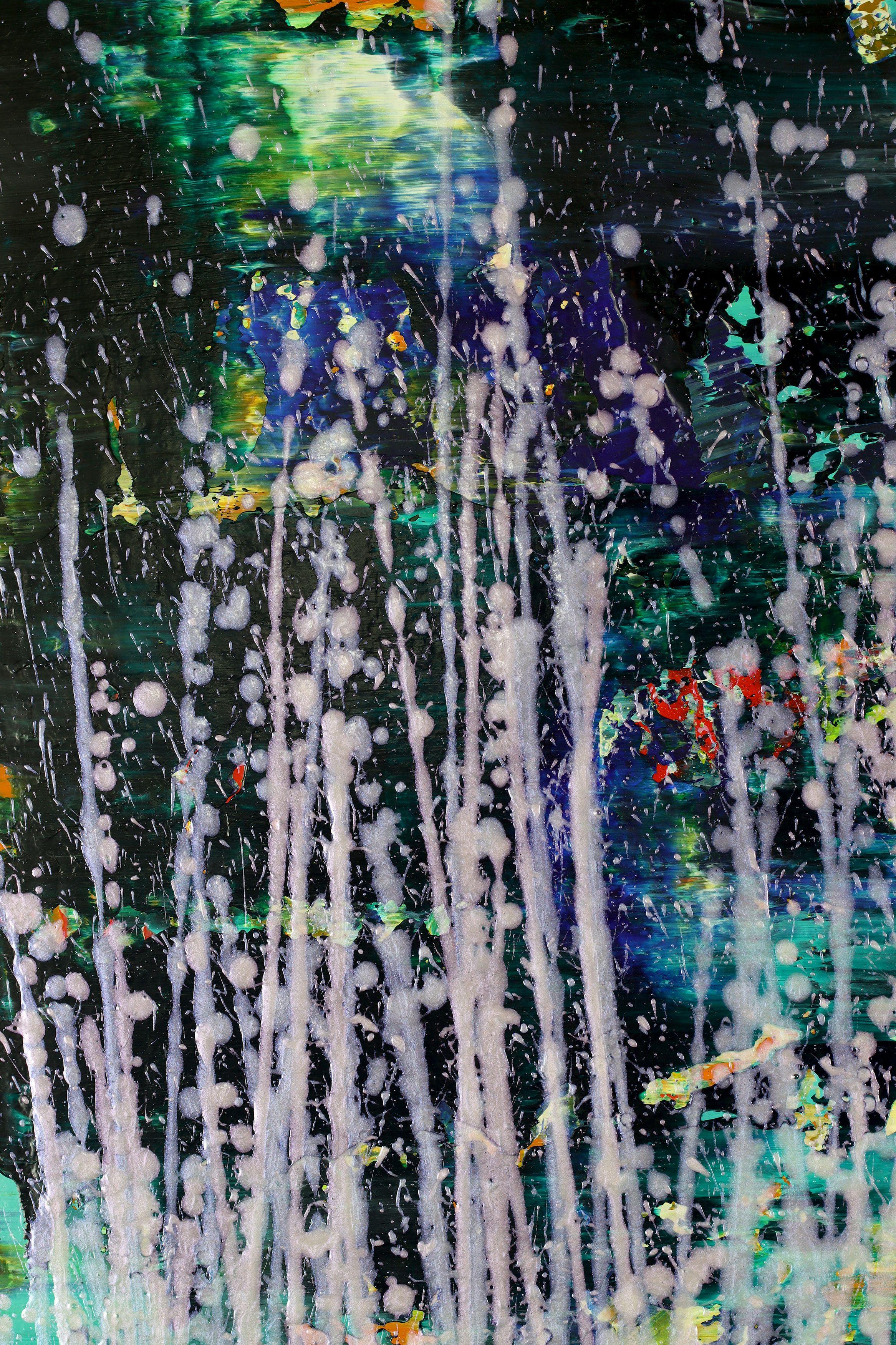 High frequency garden 2, Painting, Acrylic on Canvas - Gray Abstract Painting by Nestor Toro