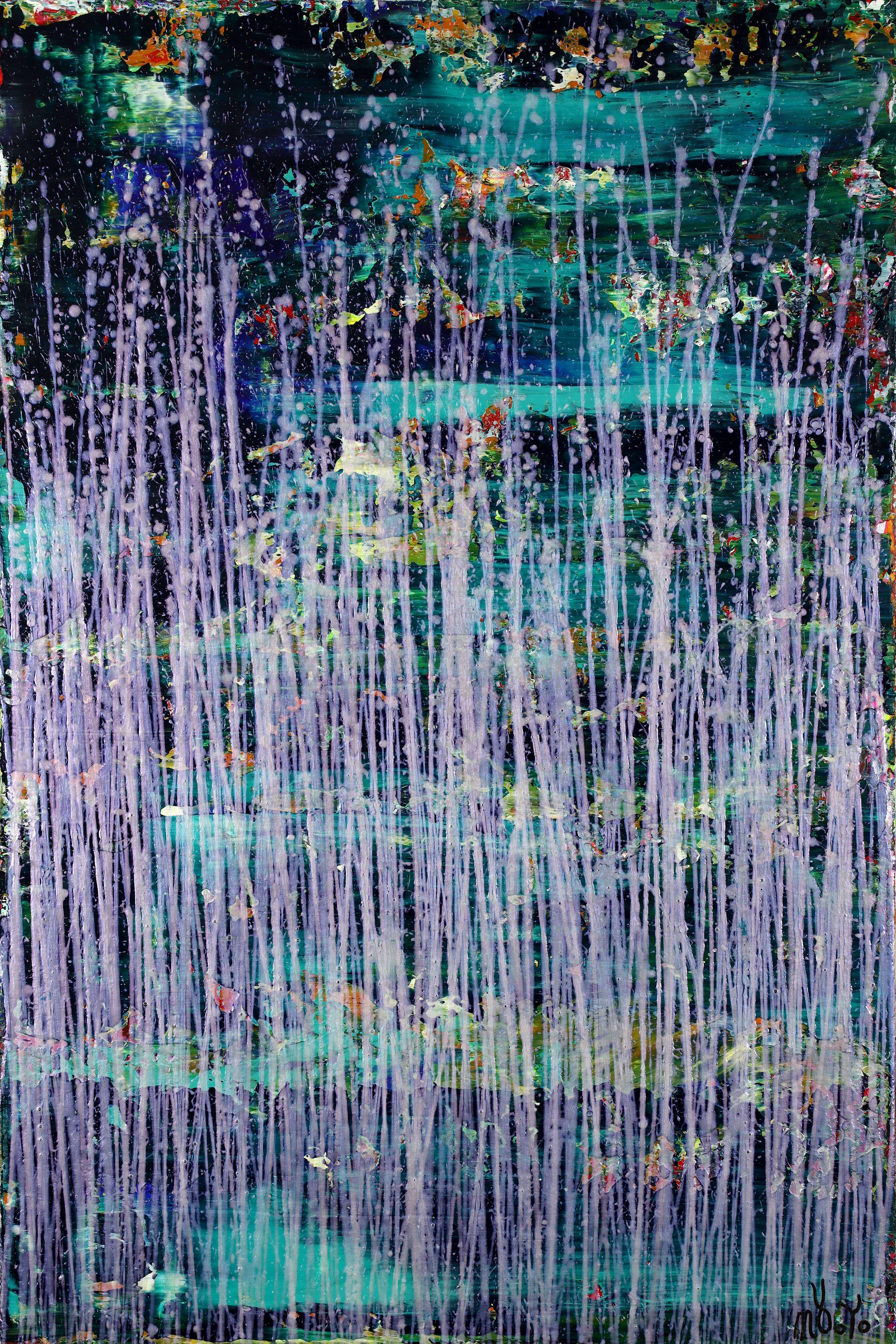 Nestor Toro Abstract Painting - High frequency garden 2, Painting, Acrylic on Canvas