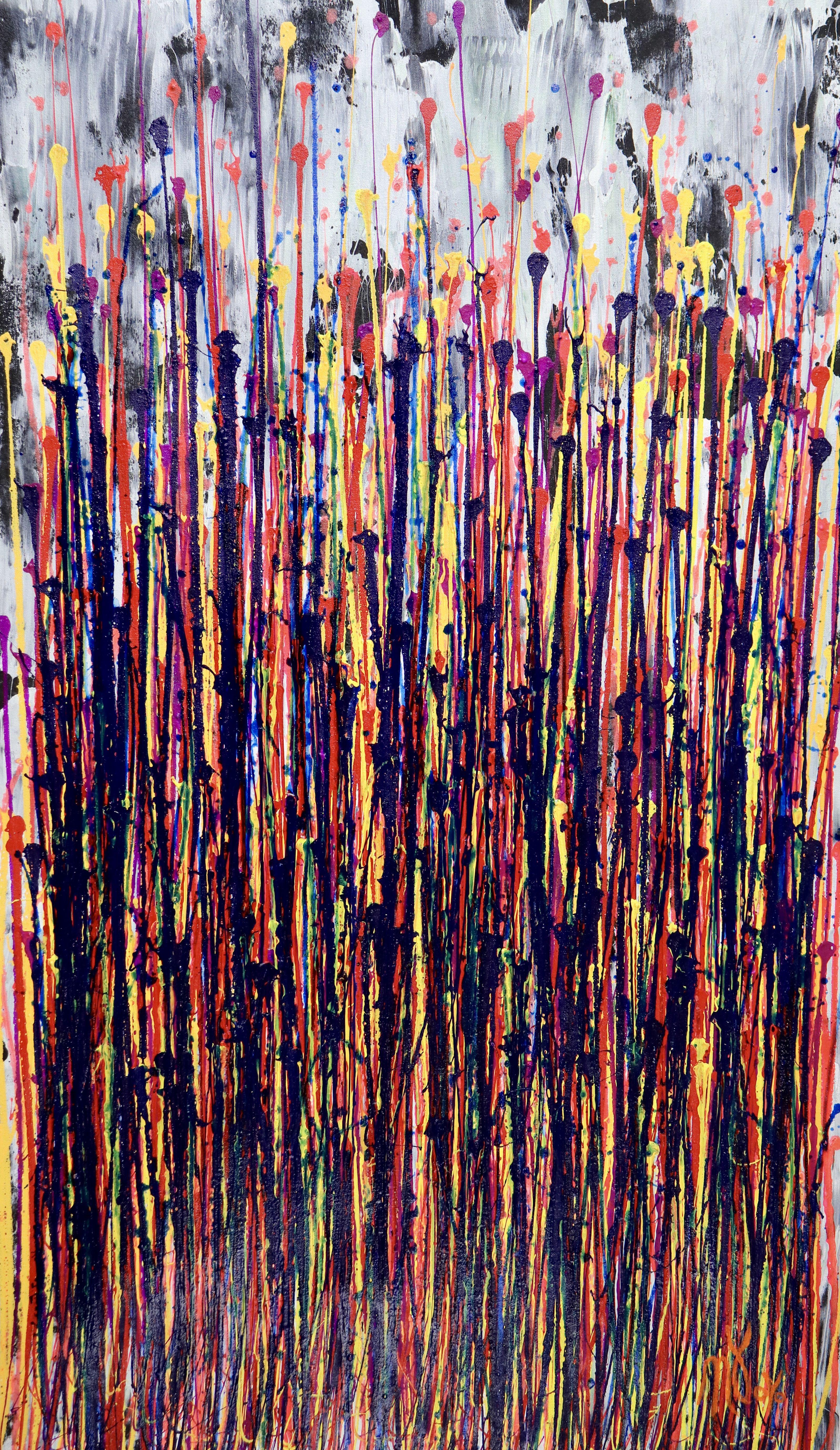 Nestor Toro Abstract Painting - Illuminating garden spectra 2, Painting, Acrylic on Canvas