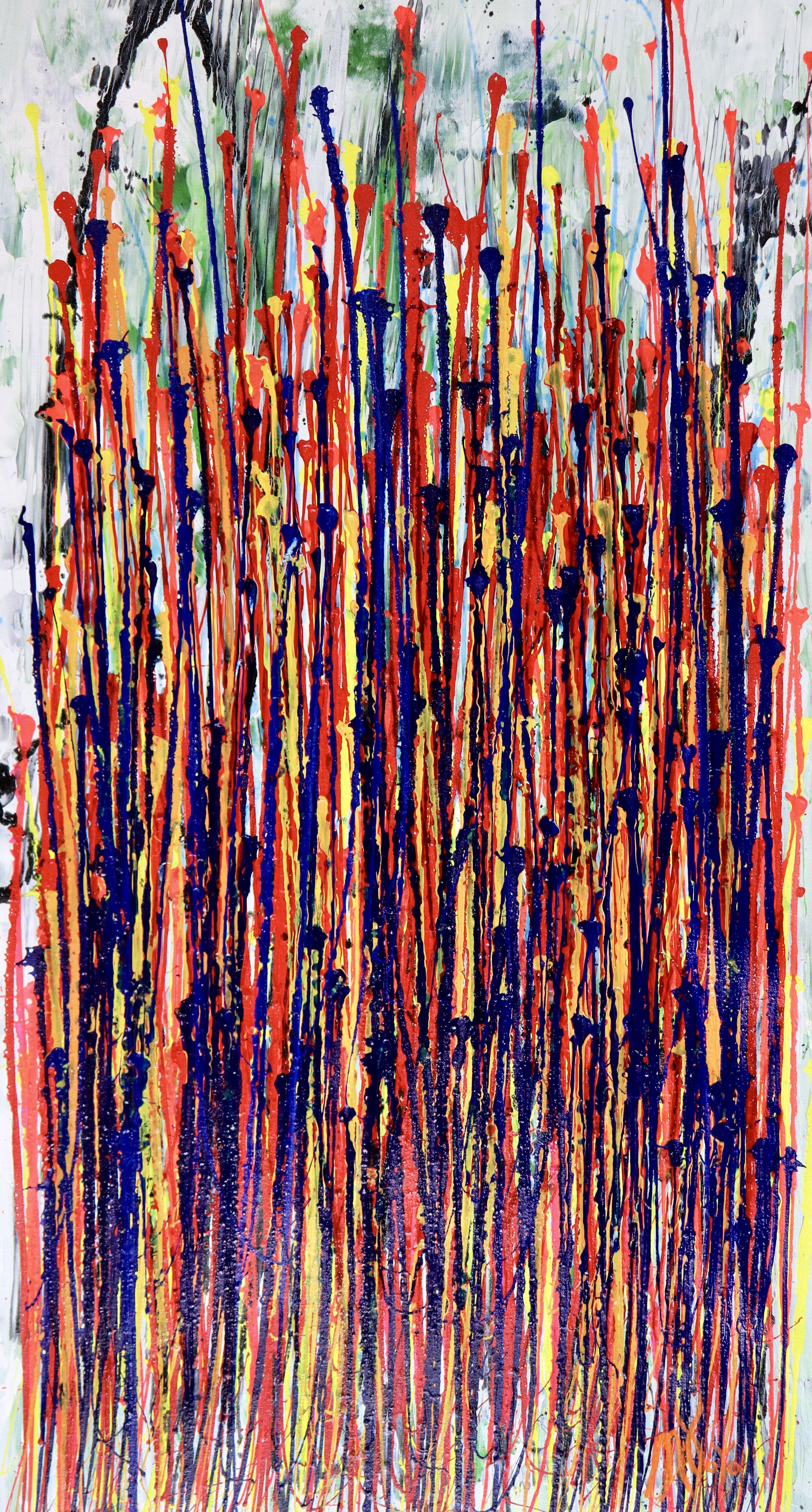 Nestor Toro Abstract Painting - Illuminating garden spectra 3, Painting, Acrylic on Canvas