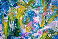 «En una tormenta turquesa», pintura, acrílico sobre lienzo