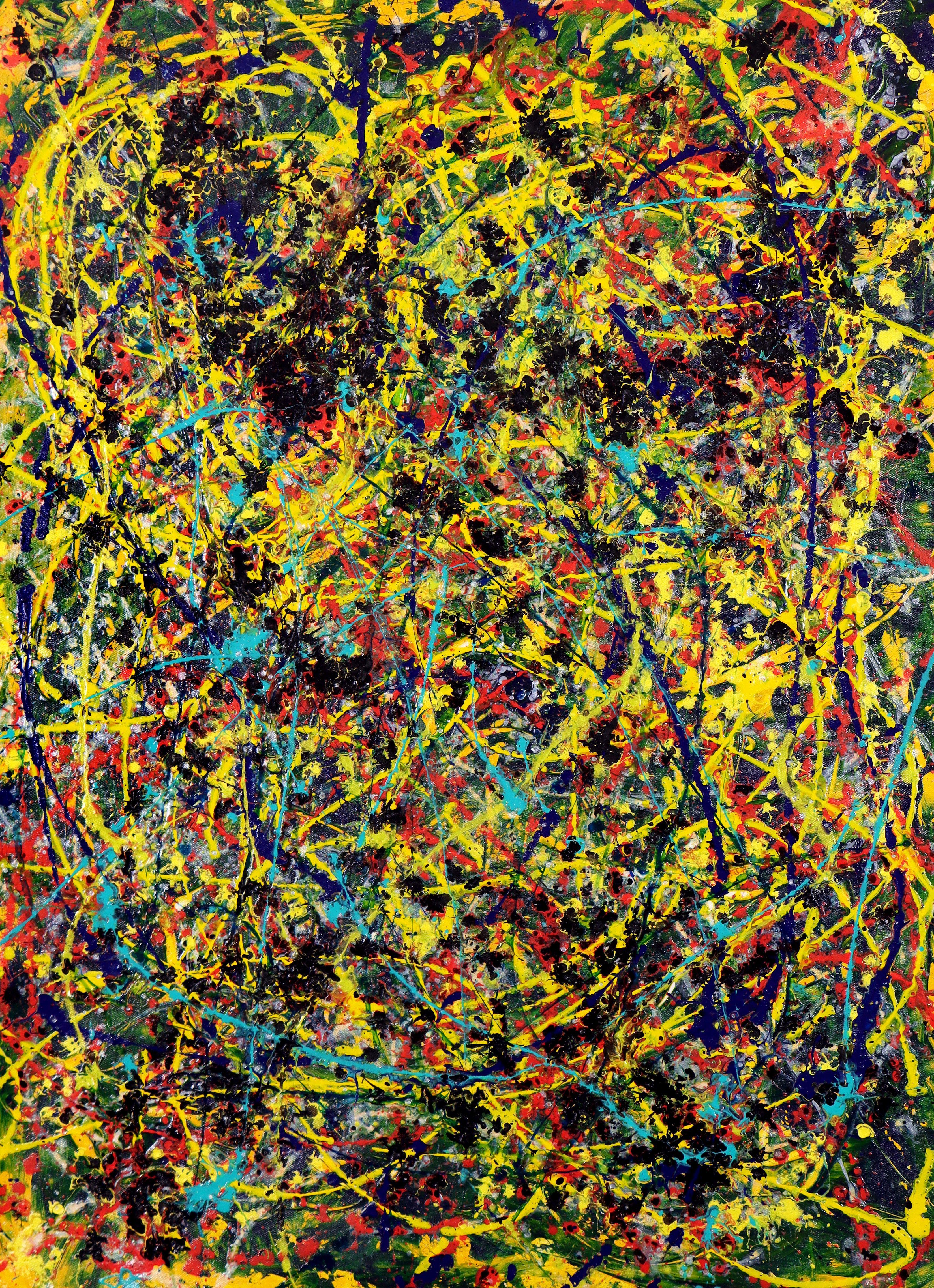 Abstract Painting di Nestor Toro - In costante movimento (City life) 3, Pittura, Acrilico su tela