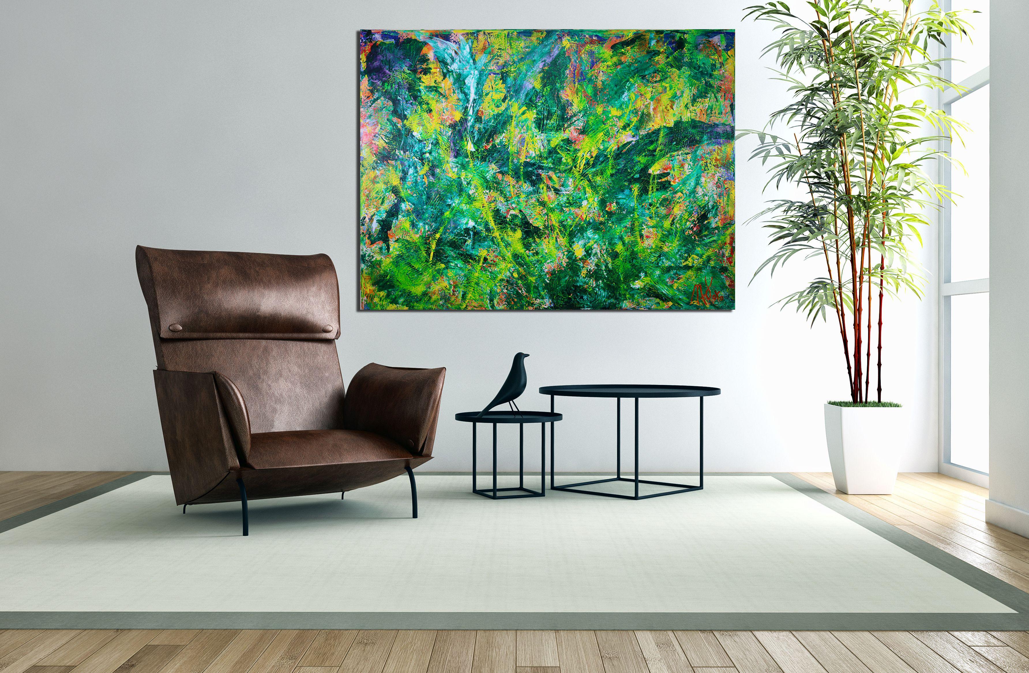 IN THE WILDERNESS - SOGNI D'INFANZIA, Pittura, Acrilico su Tela - Abstract Painting Blu di Nestor Toro