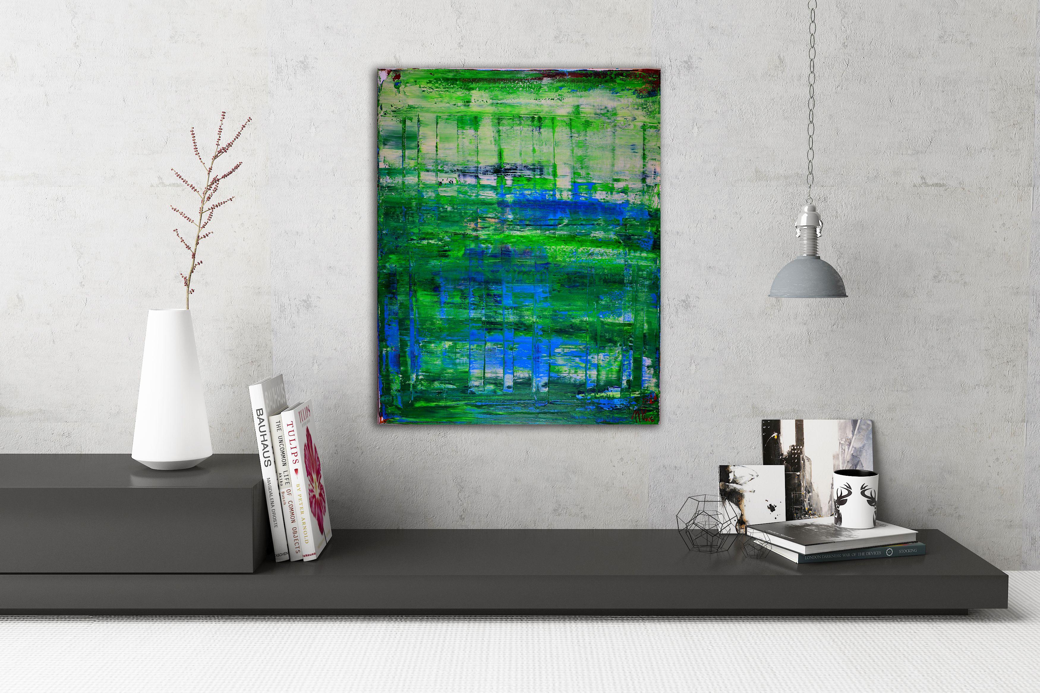 Infinite Forrest 2, Painting, Acrylic on Canvas - Blue Abstract Painting by Nestor Toro