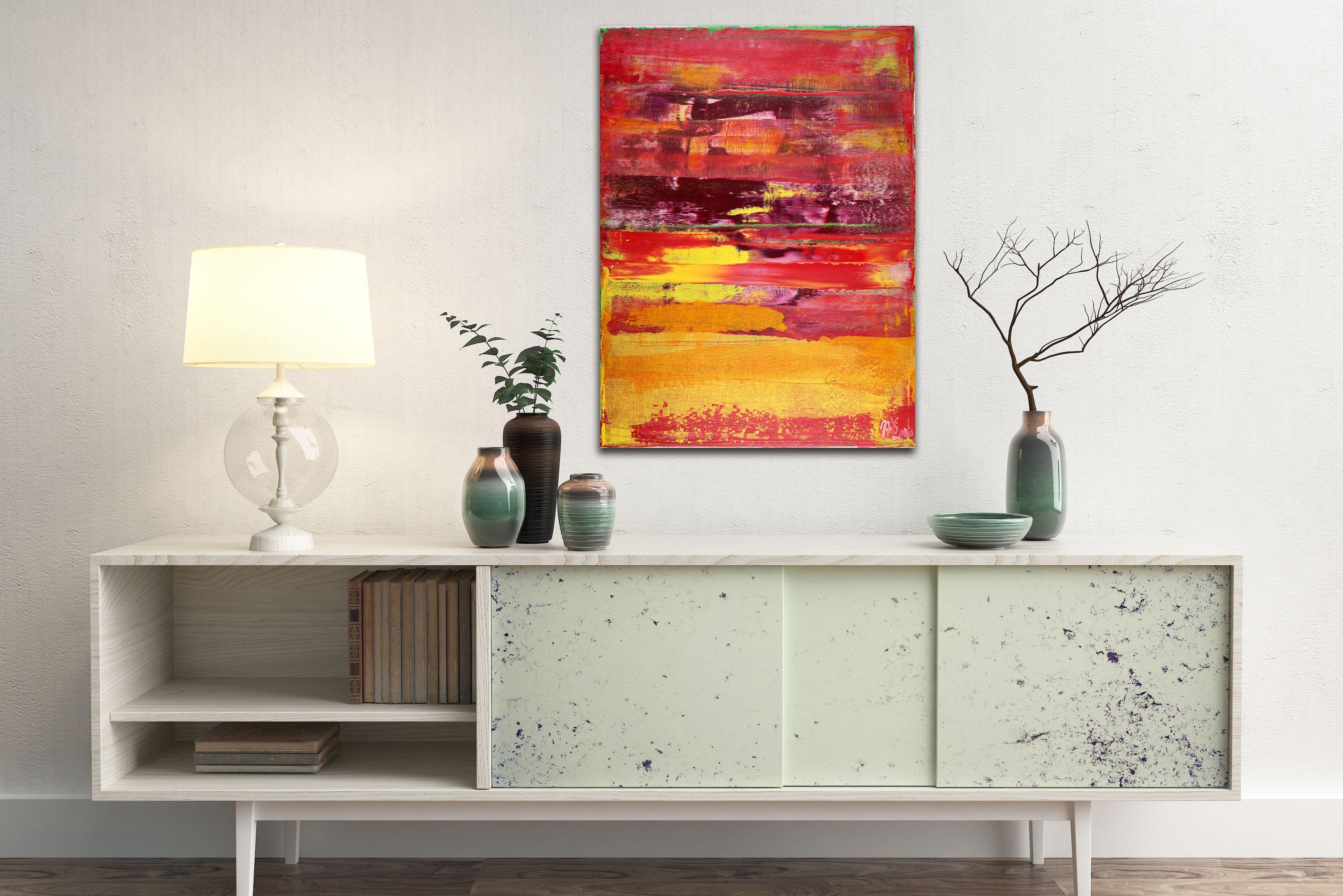 - LISTO PARA COLGAR  - LIENZO FIRMADO  - UNA PIEZA AUDAZ  - CERTIFICADO DE AUTENTICIDAD FIRMADO    Pintura contemplativa de campo de color con mucha mezcla de colores, contraste y detalles finos. Se texturiza con muchas capas de yeso para imprimar