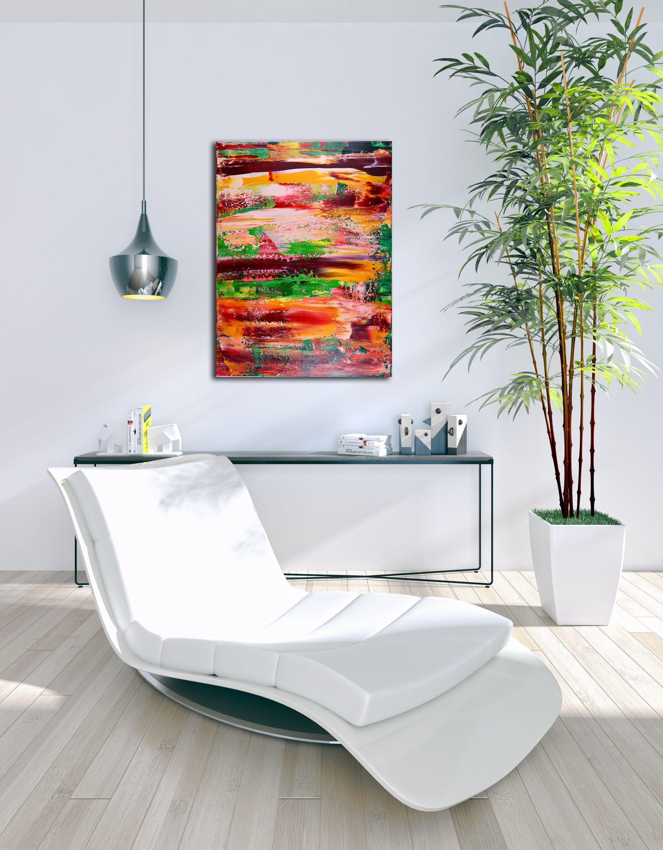 Panorama infinito II, Pittura, Acrilico su tela - Abstract Painting Arancia di Nestor Toro