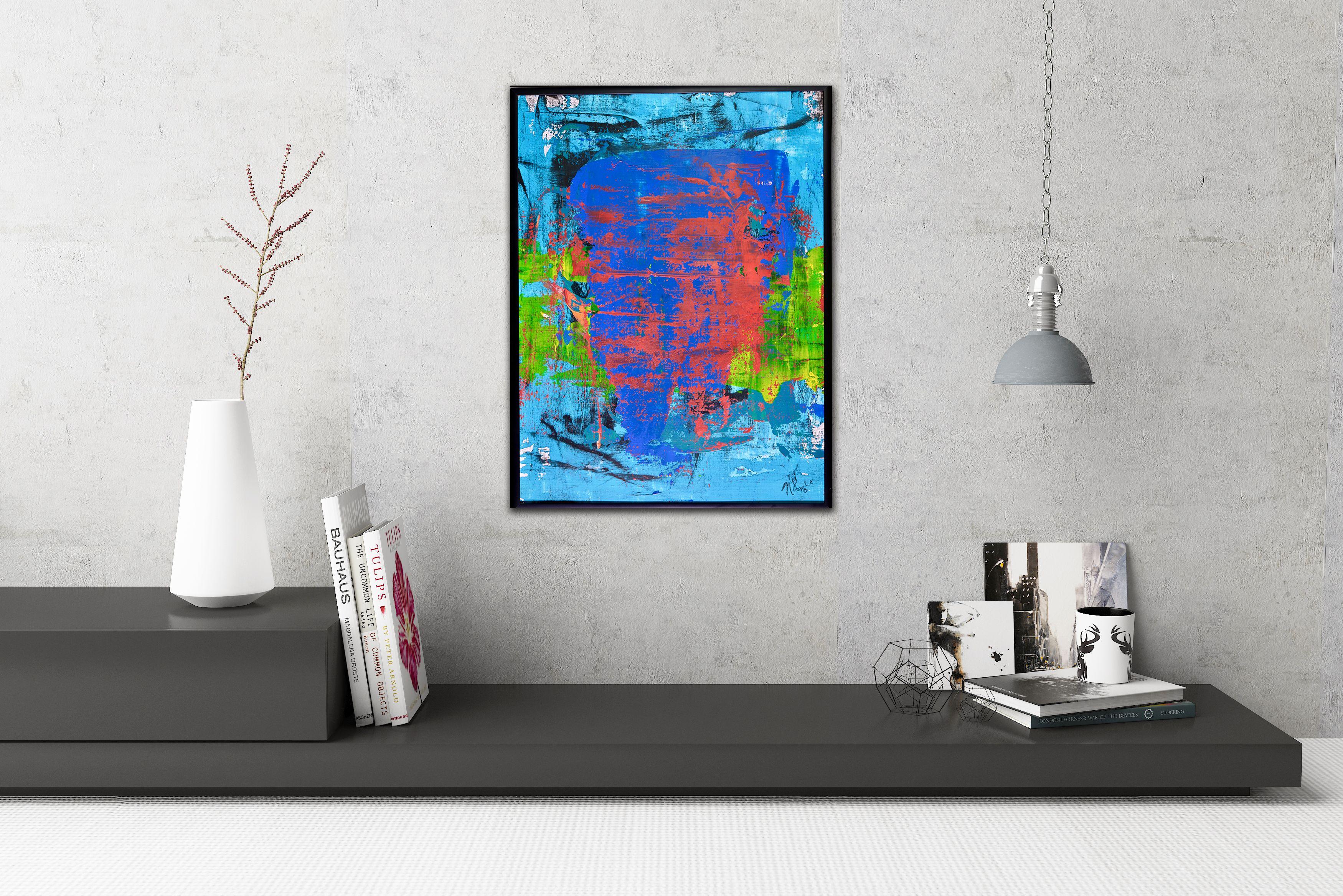 INFINITELY BLUE!, Pintura, Acrílico sobre papel - Abstract Painting Azul de Nestor Toro