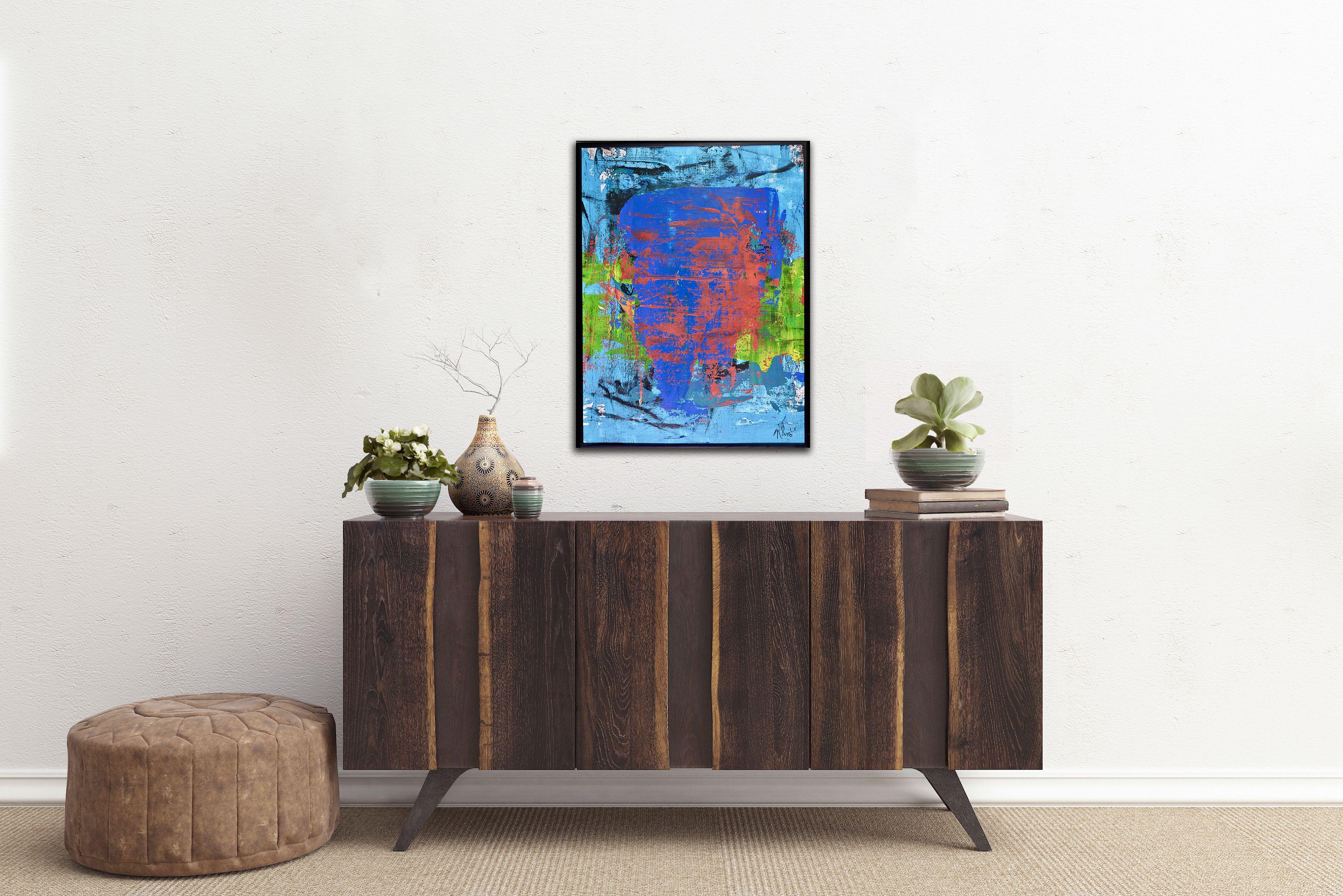 Mucha profundidad, líneas y formas orgánicas. Para este cuadro apliqué varias capas de yeso moldeándolo en formas aleatorias que luego cubrí con una paleta de contrastes oscuros y brillantes y medios brillantes.     Materiales artísticos de la mejor