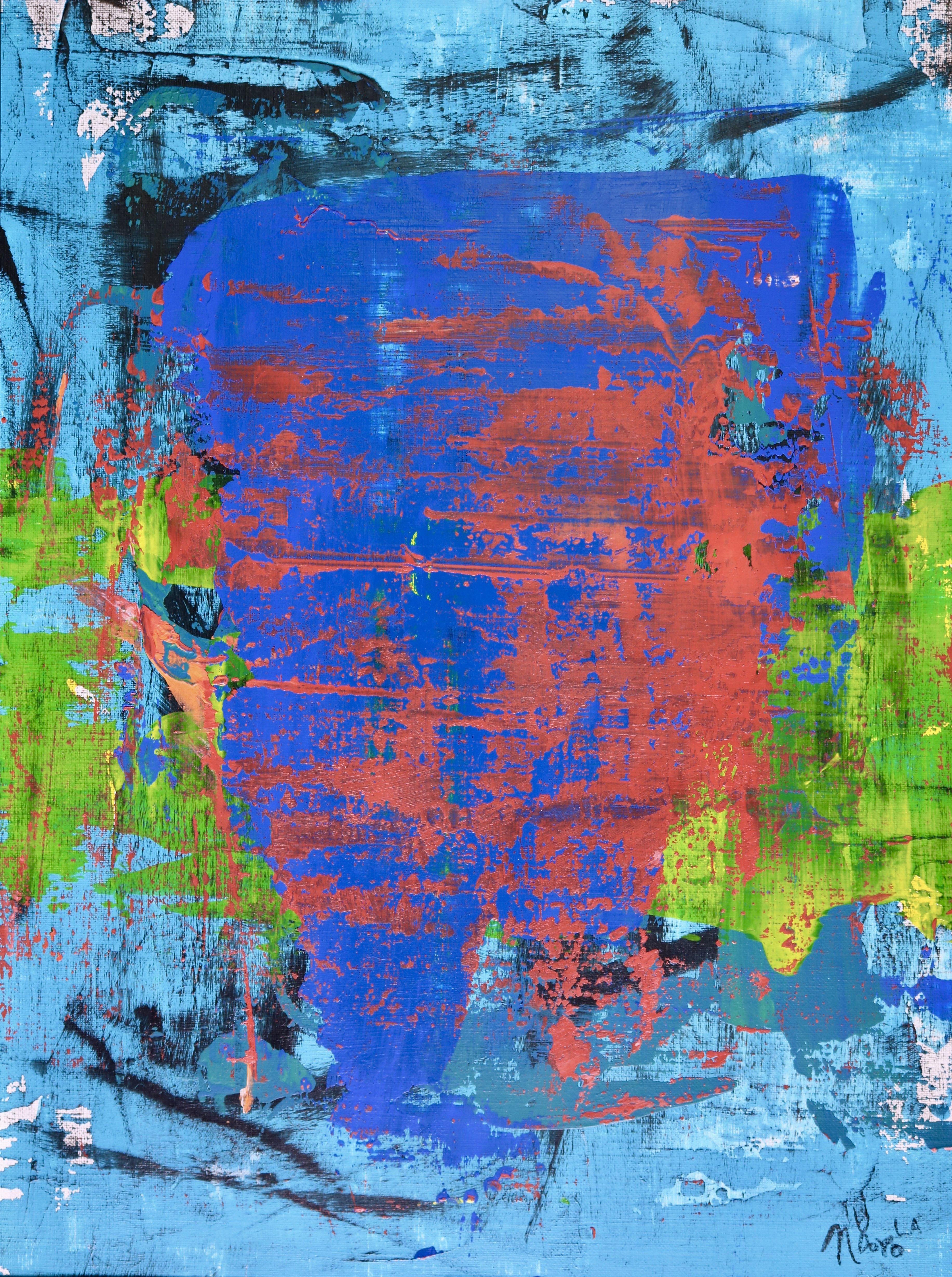 Abstract Painting de Nestor Toro - INFINITELY BLUE!, Pintura, Acrílico sobre papel
