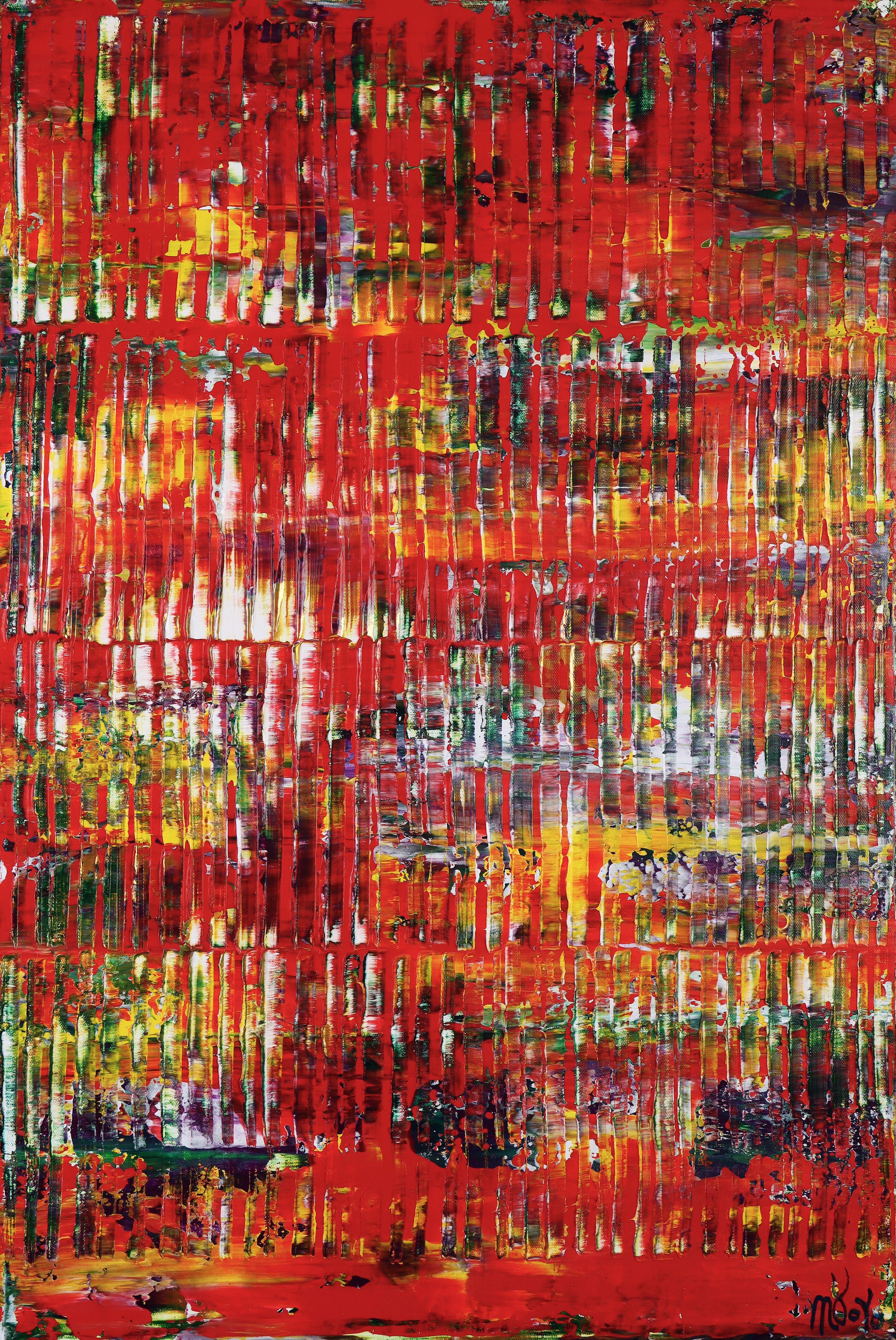 Nestor Toro Abstract Painting - infinitely red (Color reunion), Painting, Acrylic on Canvas