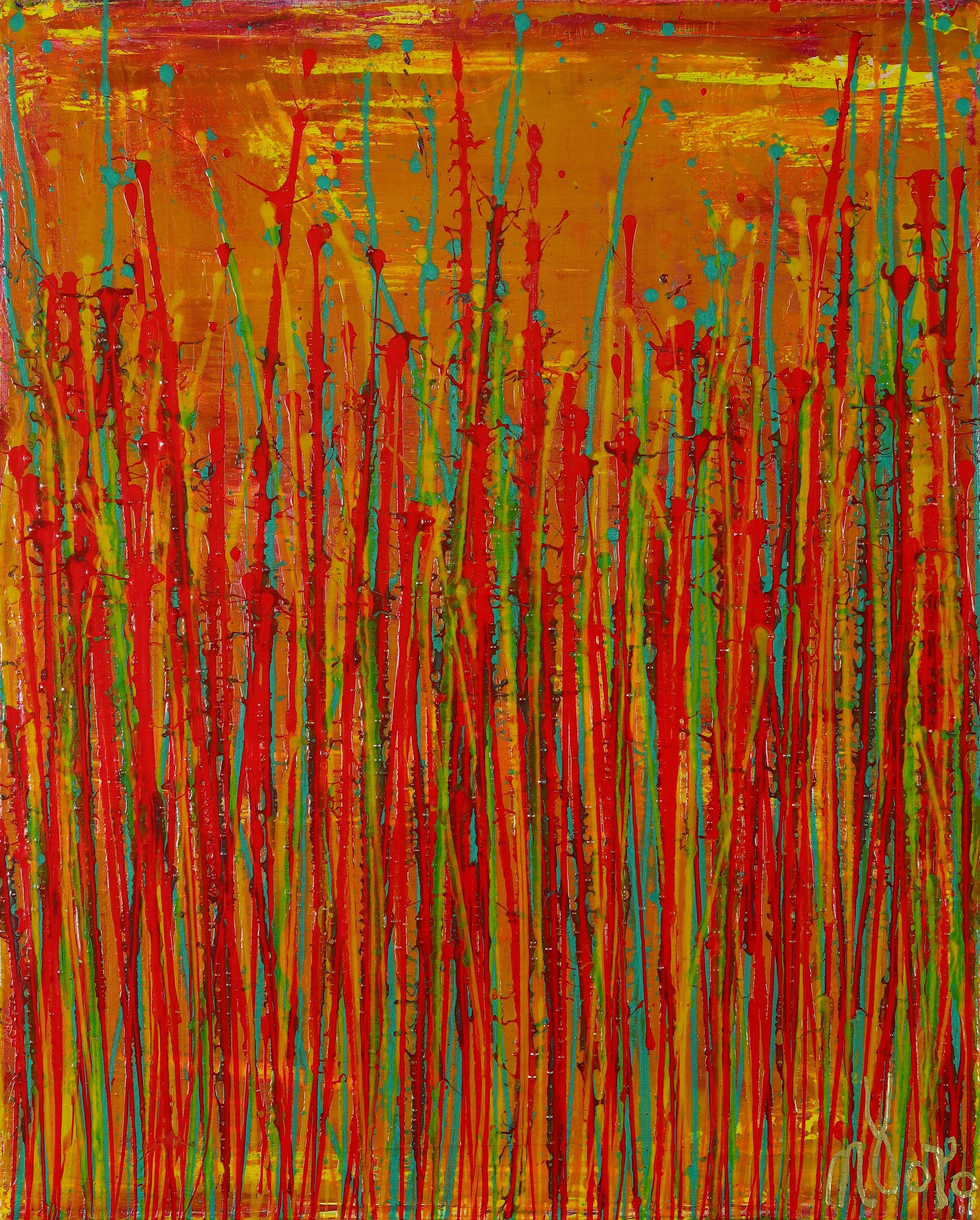 Giardino dell'Infinito (riflessi del sole), Pittura, Acrilico su tela - Painting di Nestor Toro