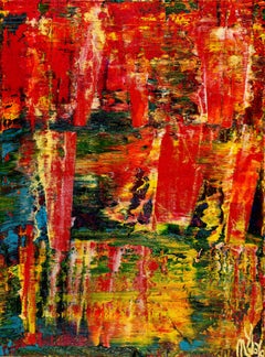 Unendlichkeits Terrain (mit roter Farbe), Gemälde, Acryl auf Leinwand