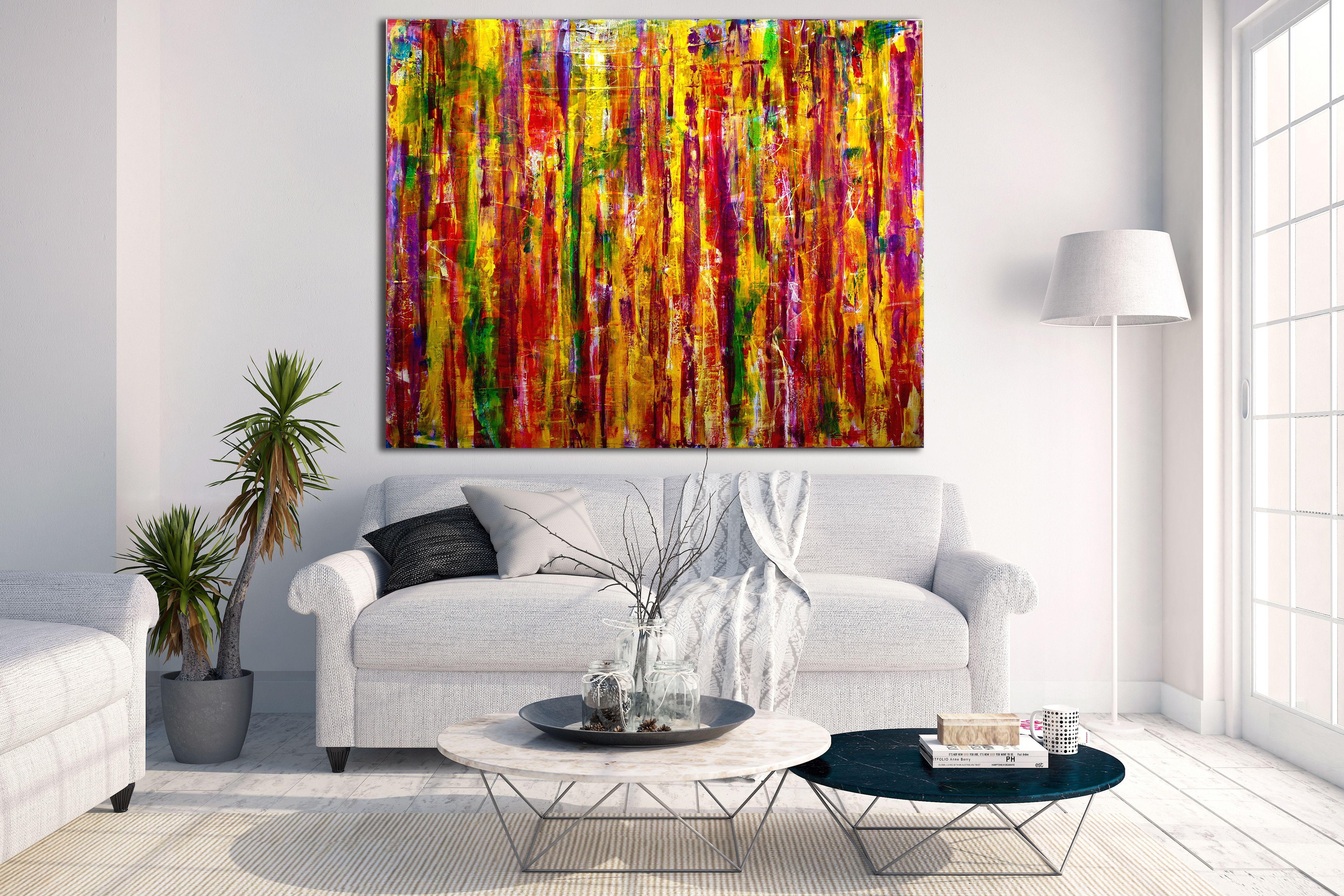 Campo di colore di interferenza (transizione naturale), Pittura, Acrilico su tela - Abstract Painting Marrone di Nestor Toro