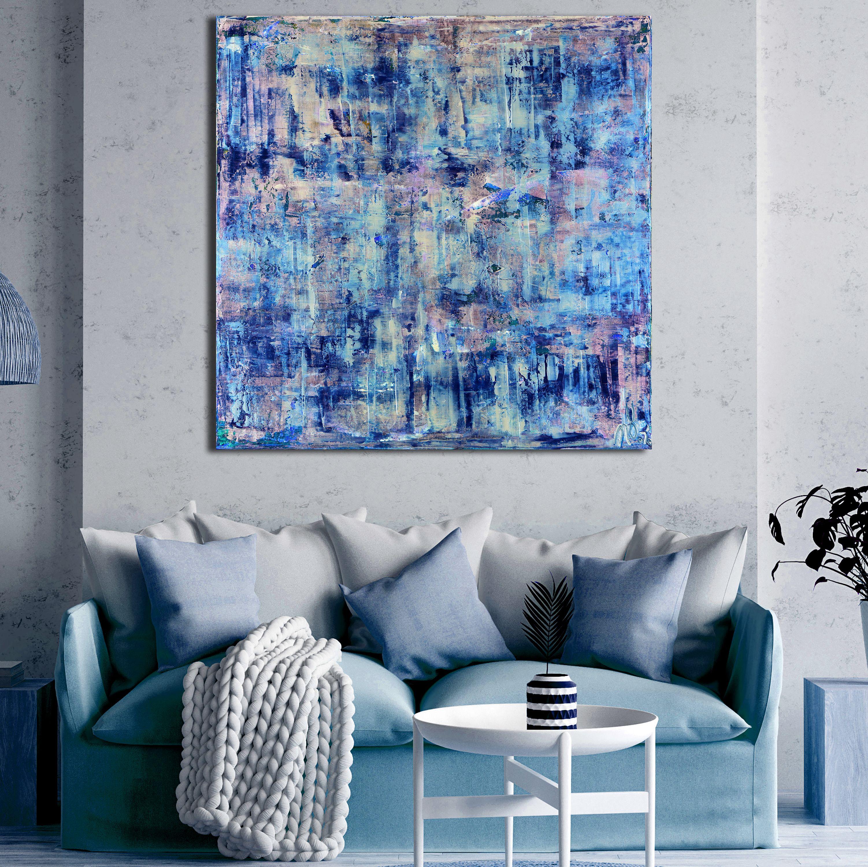 Réflections d'interférence (Ice), peinture, acrylique sur toile - Expressionnisme abstrait Painting par Nestor Toro