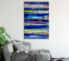 Interrupted blue spectra, Painting, Acrylic on Canvas