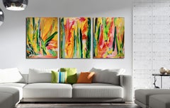 Bosque interrumpido - Tríptico, Pintura, Acrílico sobre lienzo