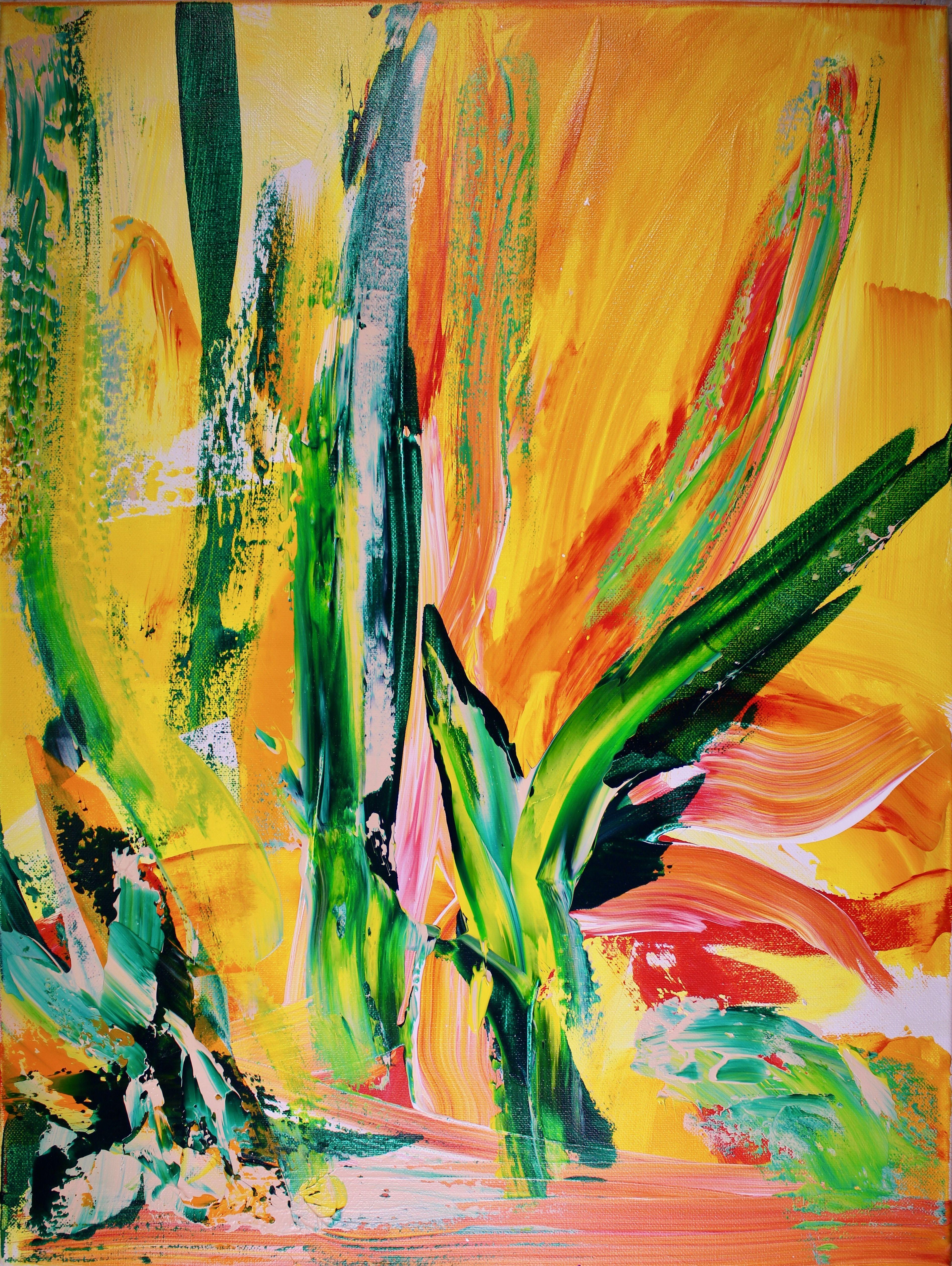 Bosque interrumpido - Tríptico, Pintura, Acrílico sobre lienzo - Abstract Painting Marrón de Nestor Toro