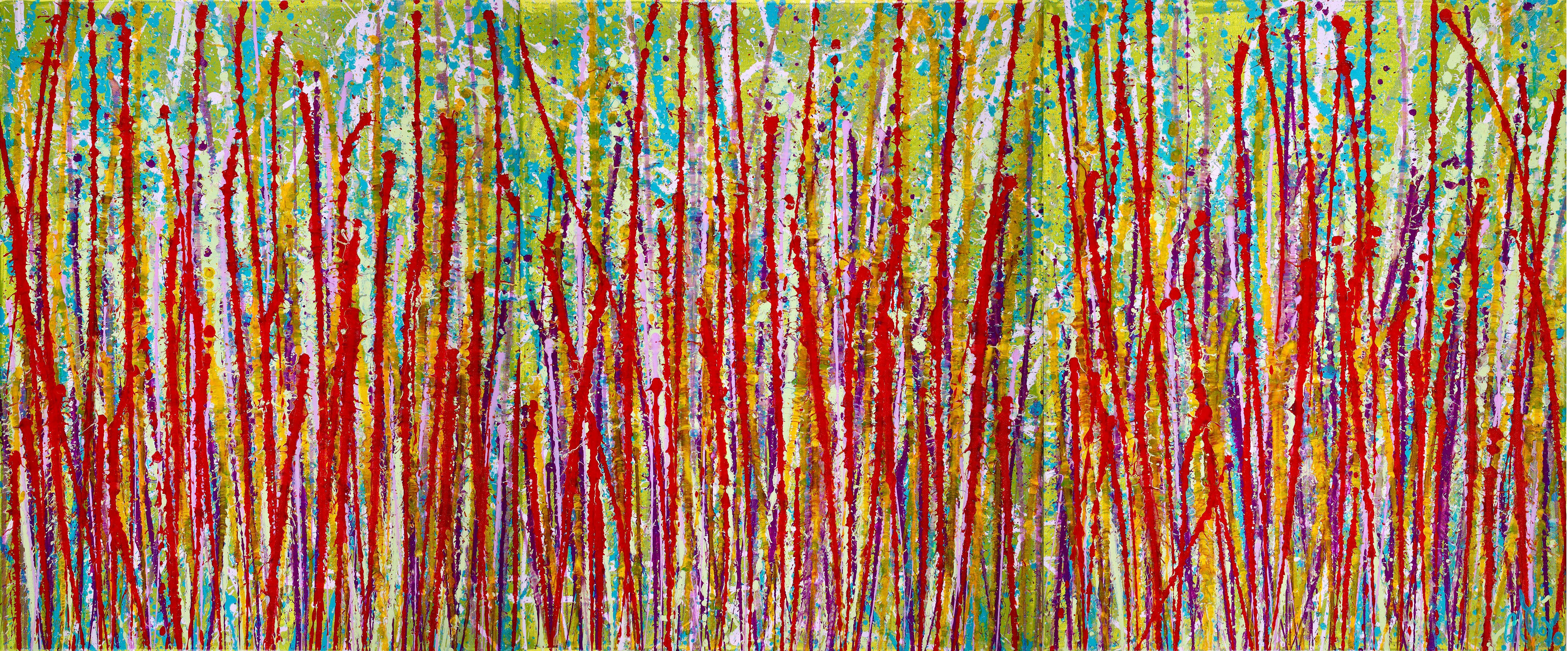 Nestor Toro Abstract Painting - Interrupted panorama 8, Painting, Acrylic on Canvas